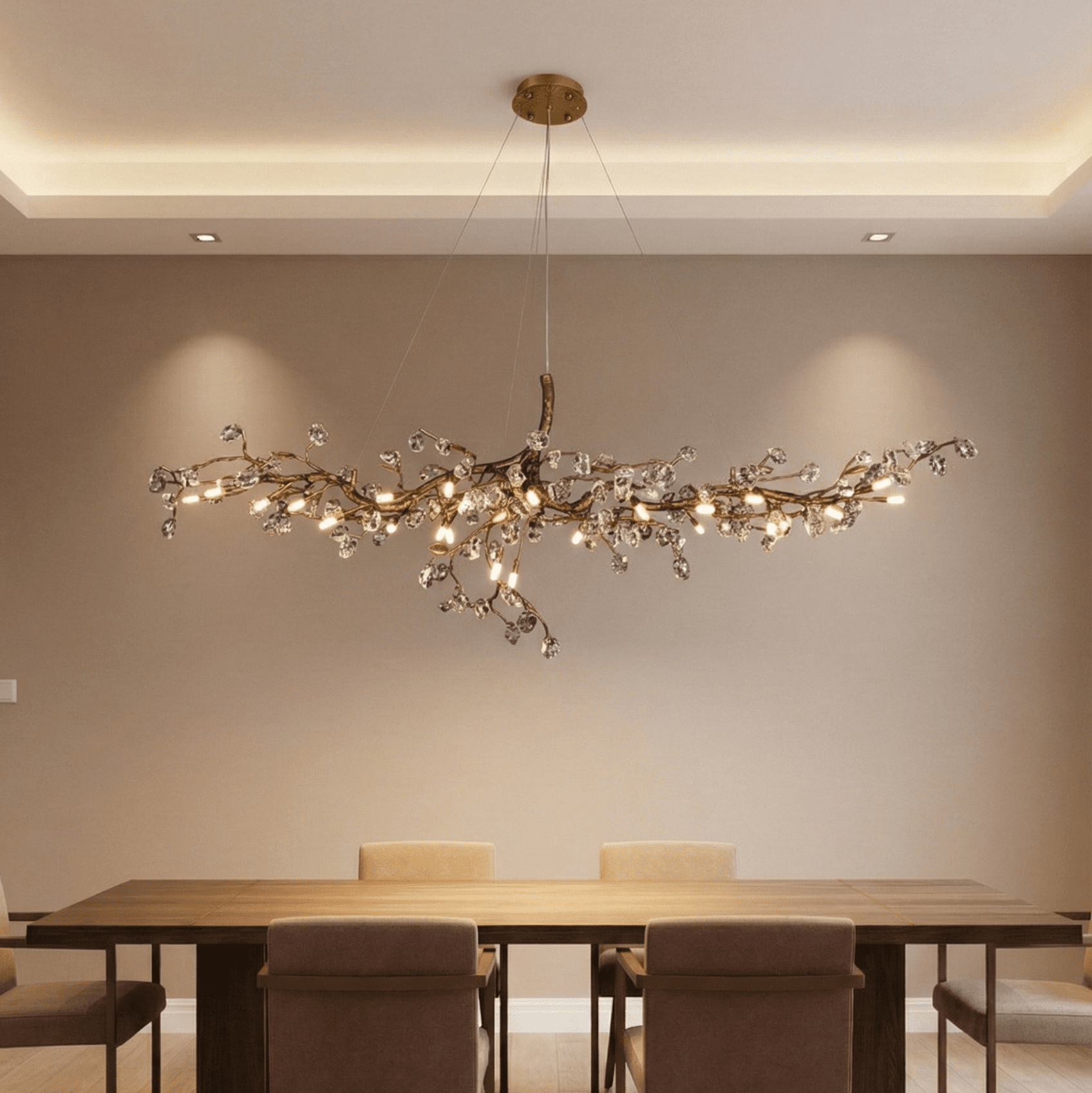 Cherry Blossom Branch Tree Chandelier - 49" LengthDark CopperTrivellolab