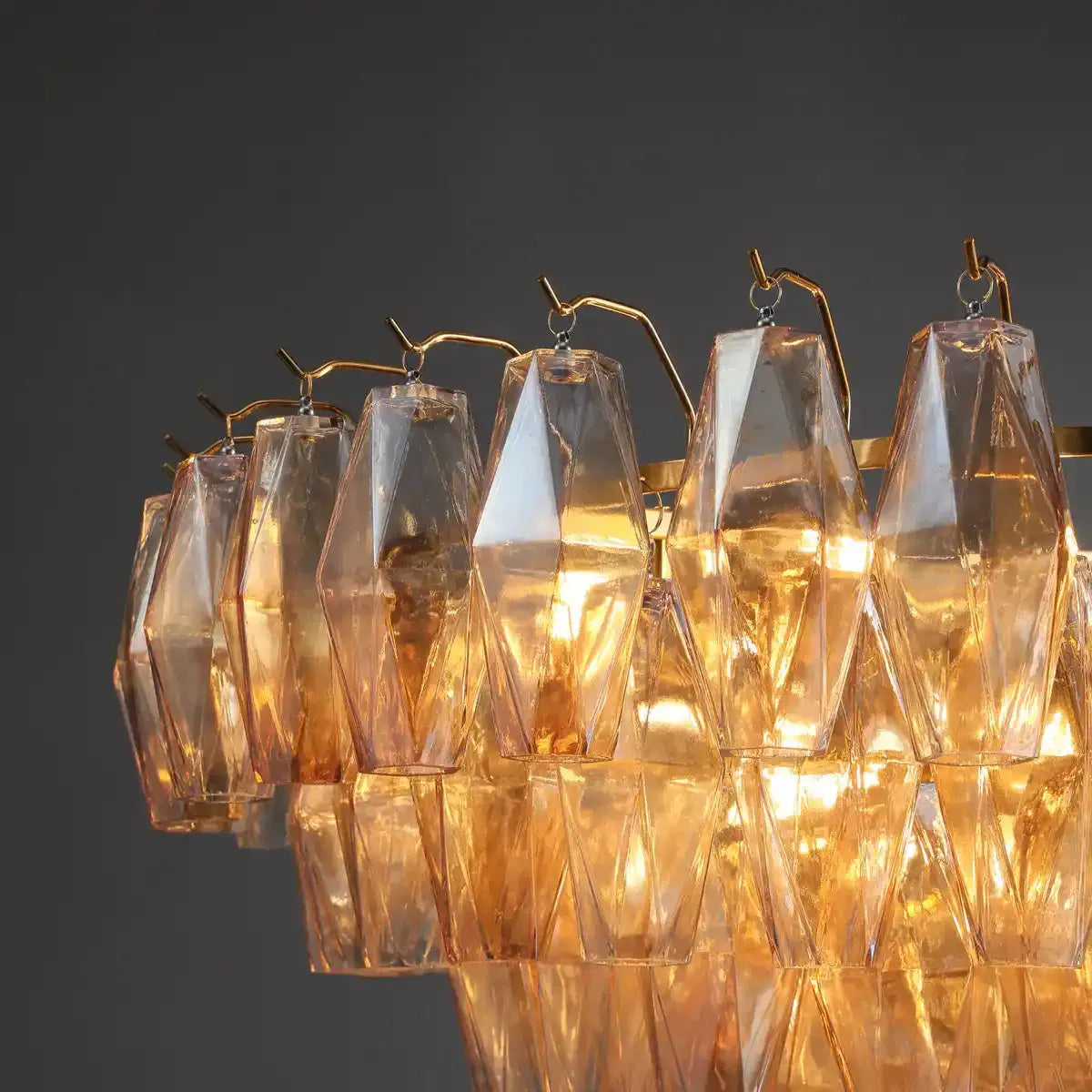Chiare Glass Tiered Round Chandelier 37‘’ 47‘’ 62‘’-Blushlighting