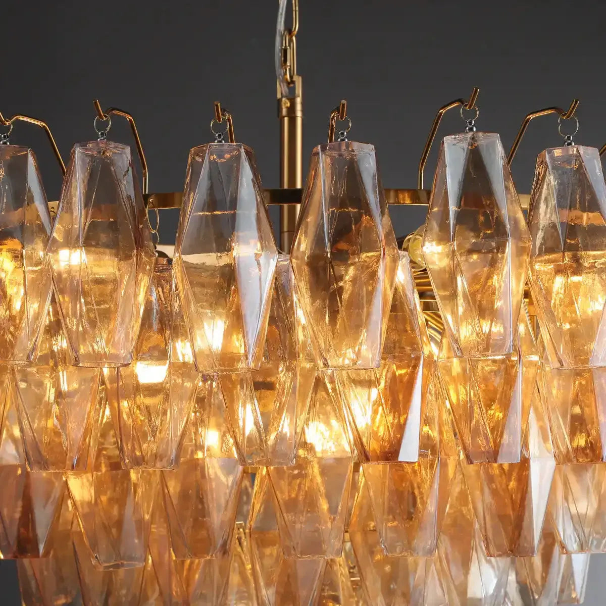 Chiare Glass Tiered Round Chandelier 37‘’ 47‘’ 62‘’-Blushlighting