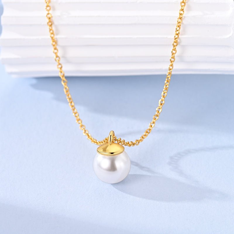 Trivellolab Classic Gold Pearl Pendant Necklace
