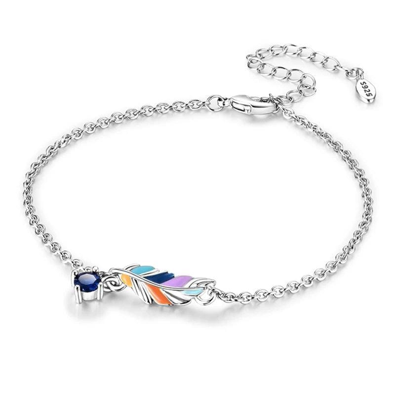 Trivellolab Colorful Feather Charm Bracelet