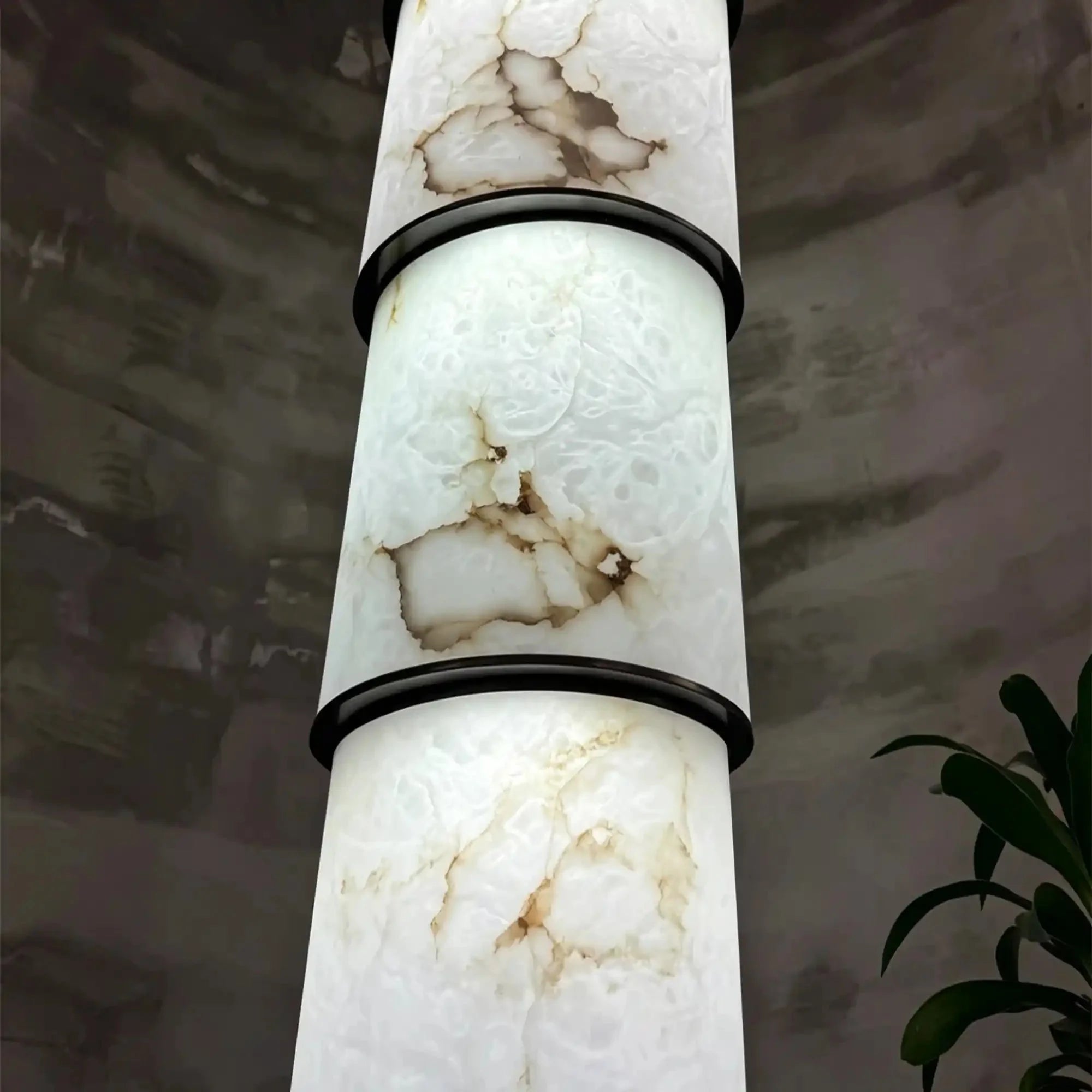 Contemporary Layered Oval Alabaster Column Pendant - 5 Layers/D13"*H55.91"(D33cm*H142cm)Warm Light 3000KTrivellolab