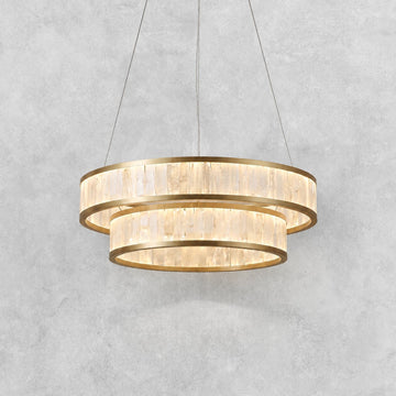 Crystara Modern Moroccan Stone Chandelier 31"