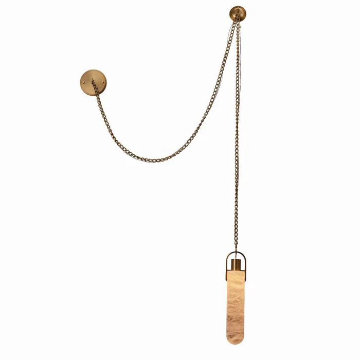 Alabaster Cylindrical Draped Chain Chandelier