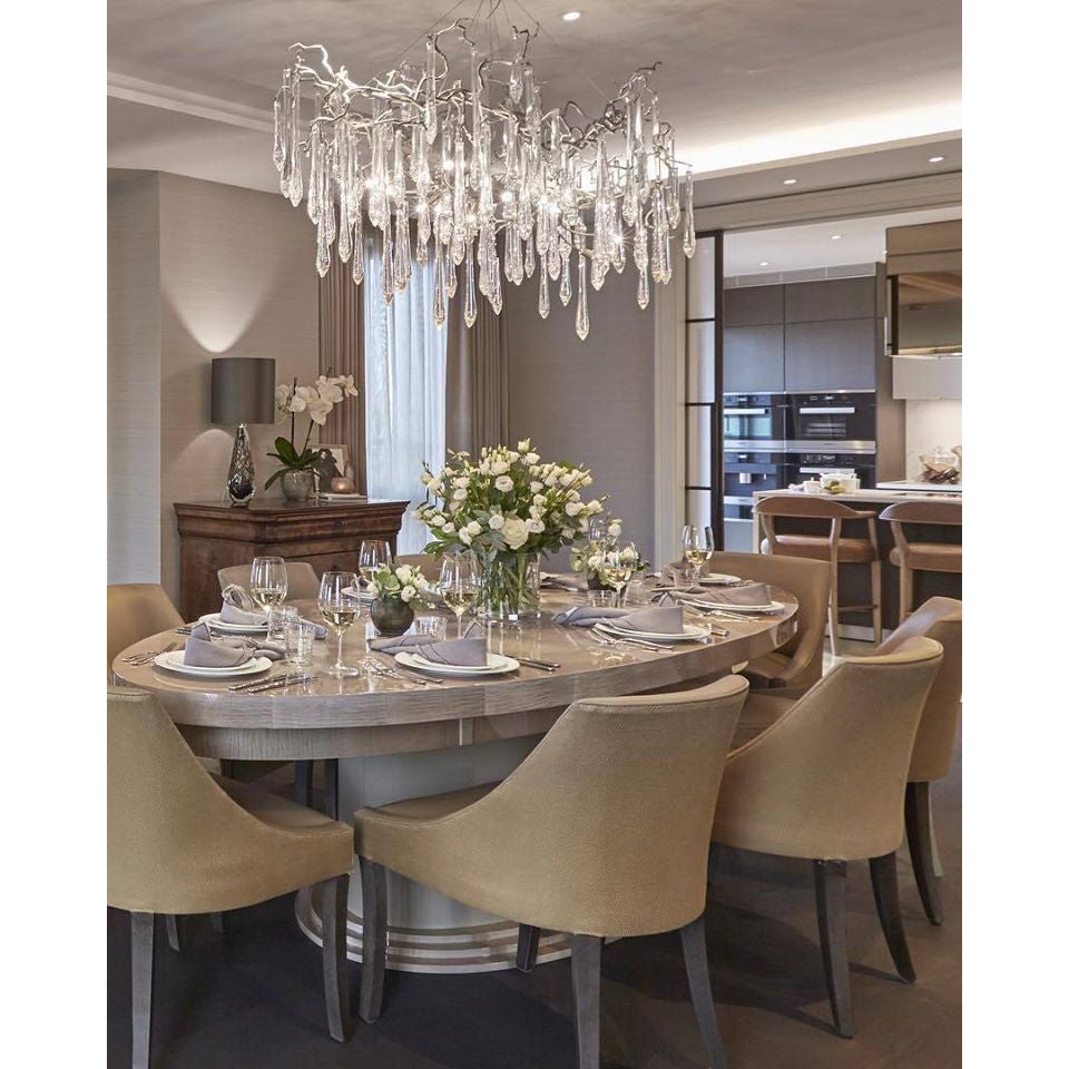 Dawn Teardrop Branch Brass Round Chandelier - 26" diameterClear GlassTrivellolab