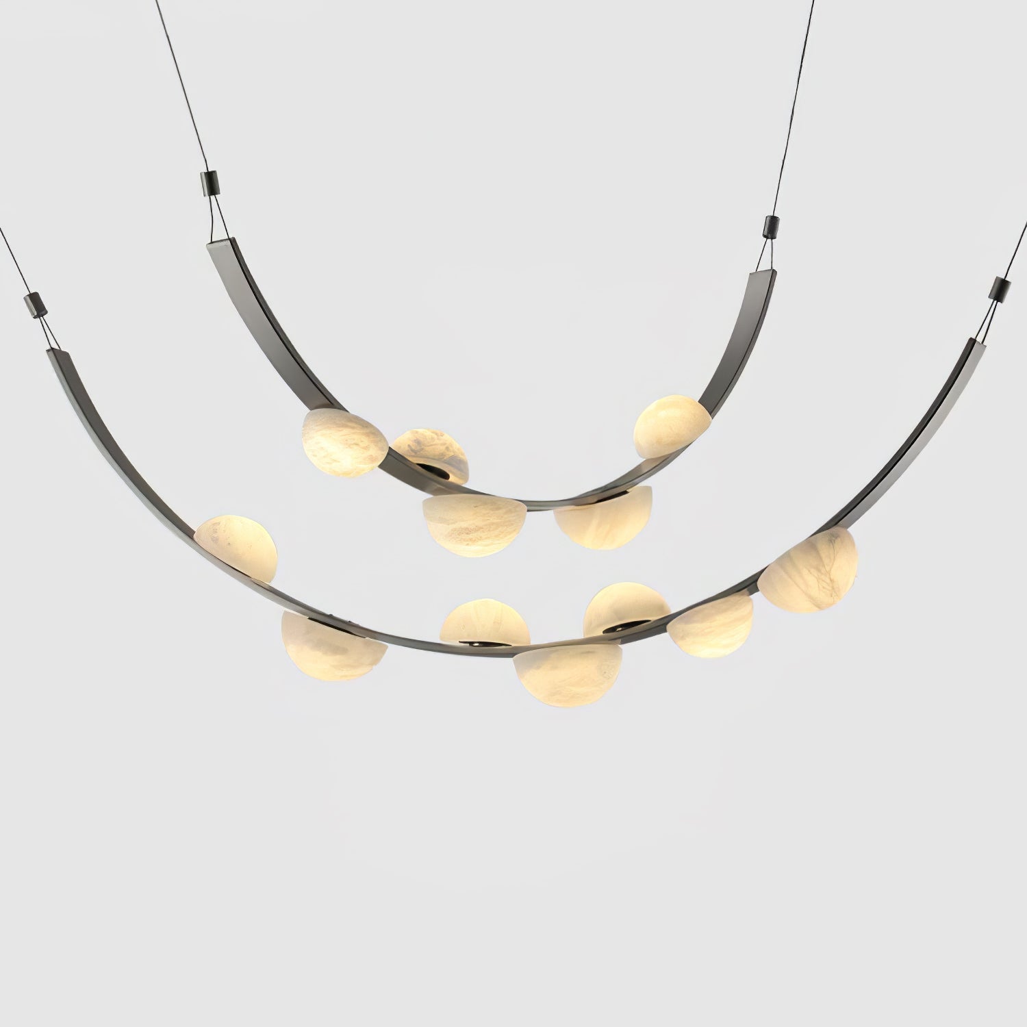 Dew Drops Alabaster Chandelier - L 188cm x H 120cm / L 74″ x H 47.2″Black & WhiteWarm LightTrivellolab