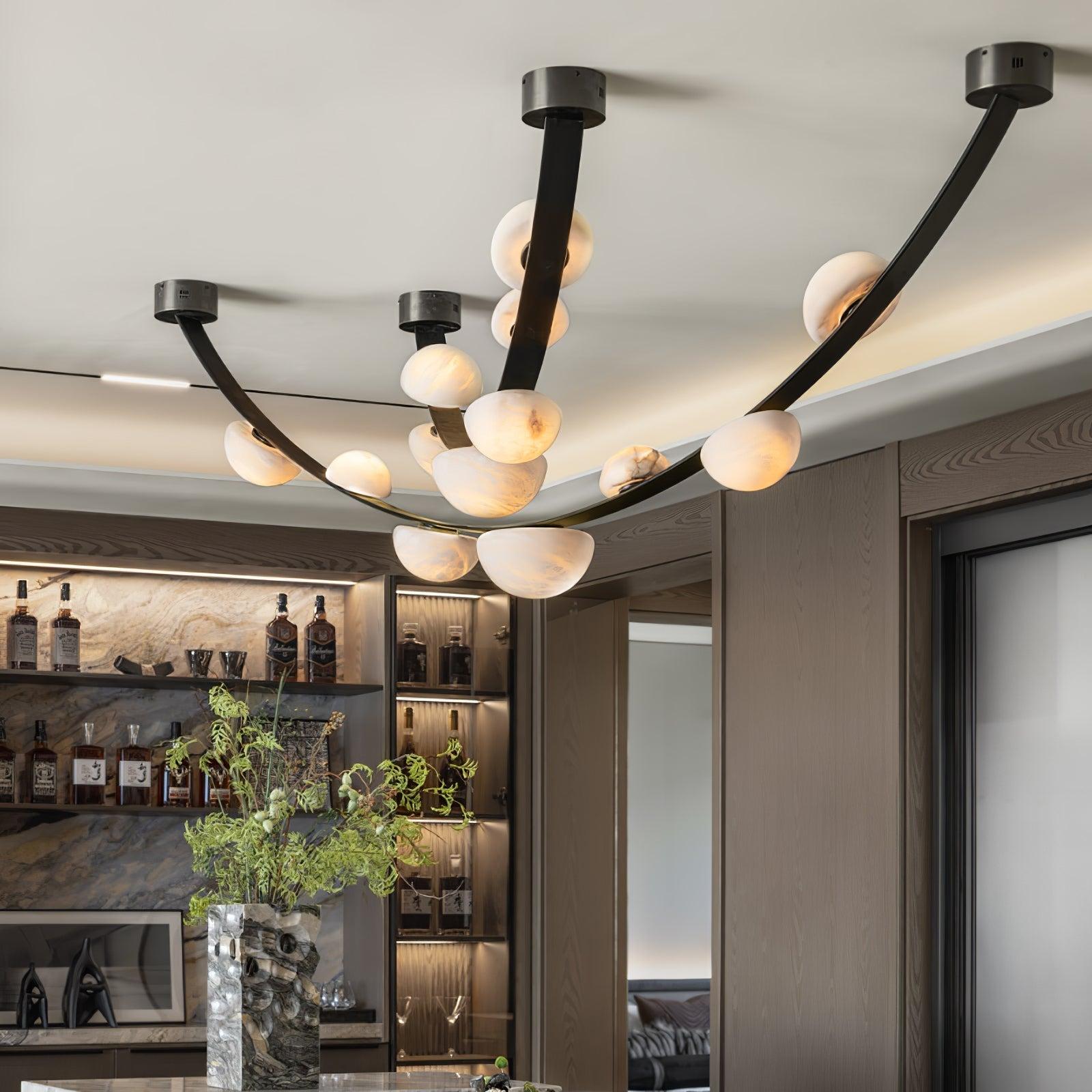 Dew Drops Alabaster Chandelier - L 188cm x H 120cm / L 74″ x H 47.2″Black & WhiteWarm LightTrivellolab