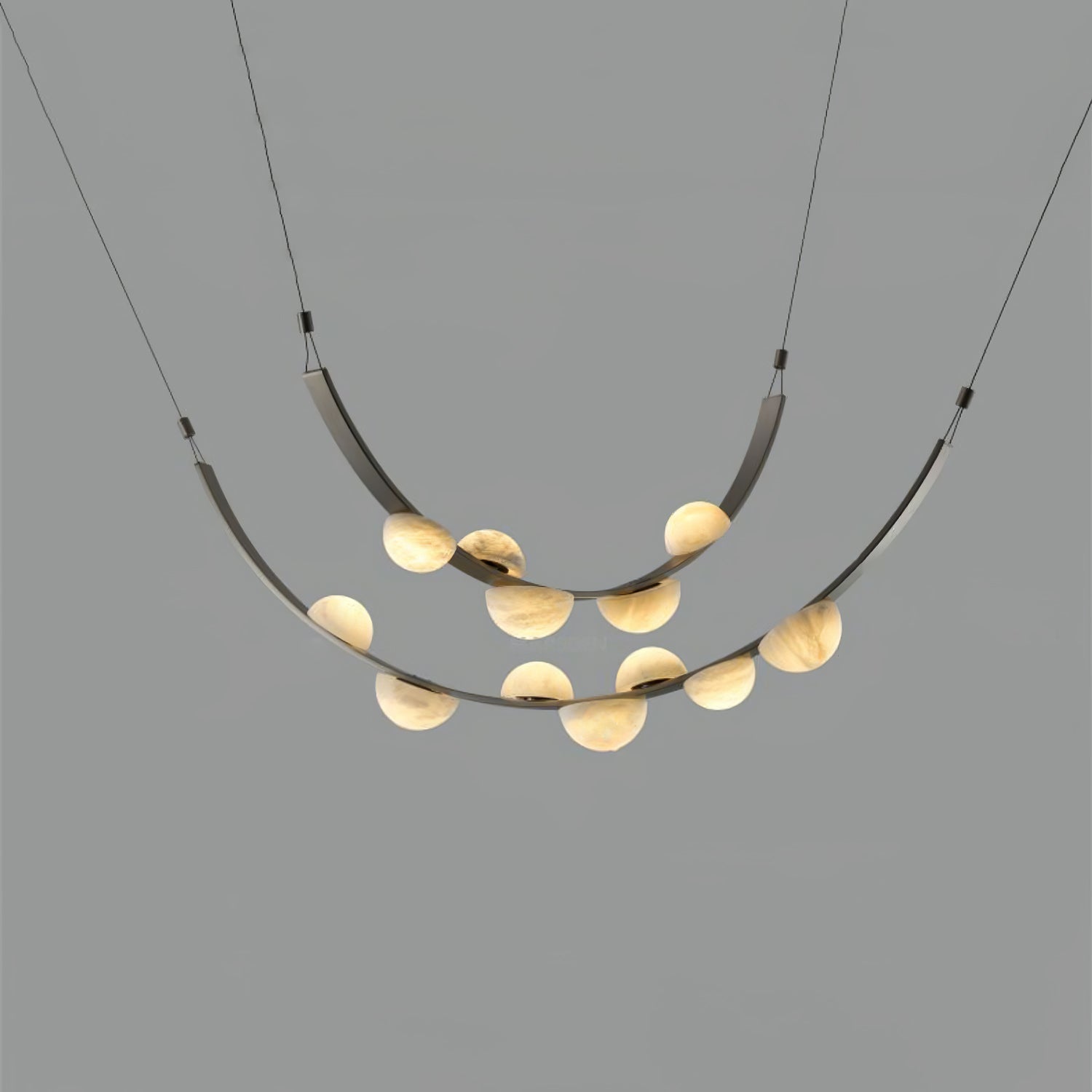 Dew Drops Alabaster Chandelier - L 188cm x H 120cm / L 74″ x H 47.2″Black & WhiteWarm LightTrivellolab