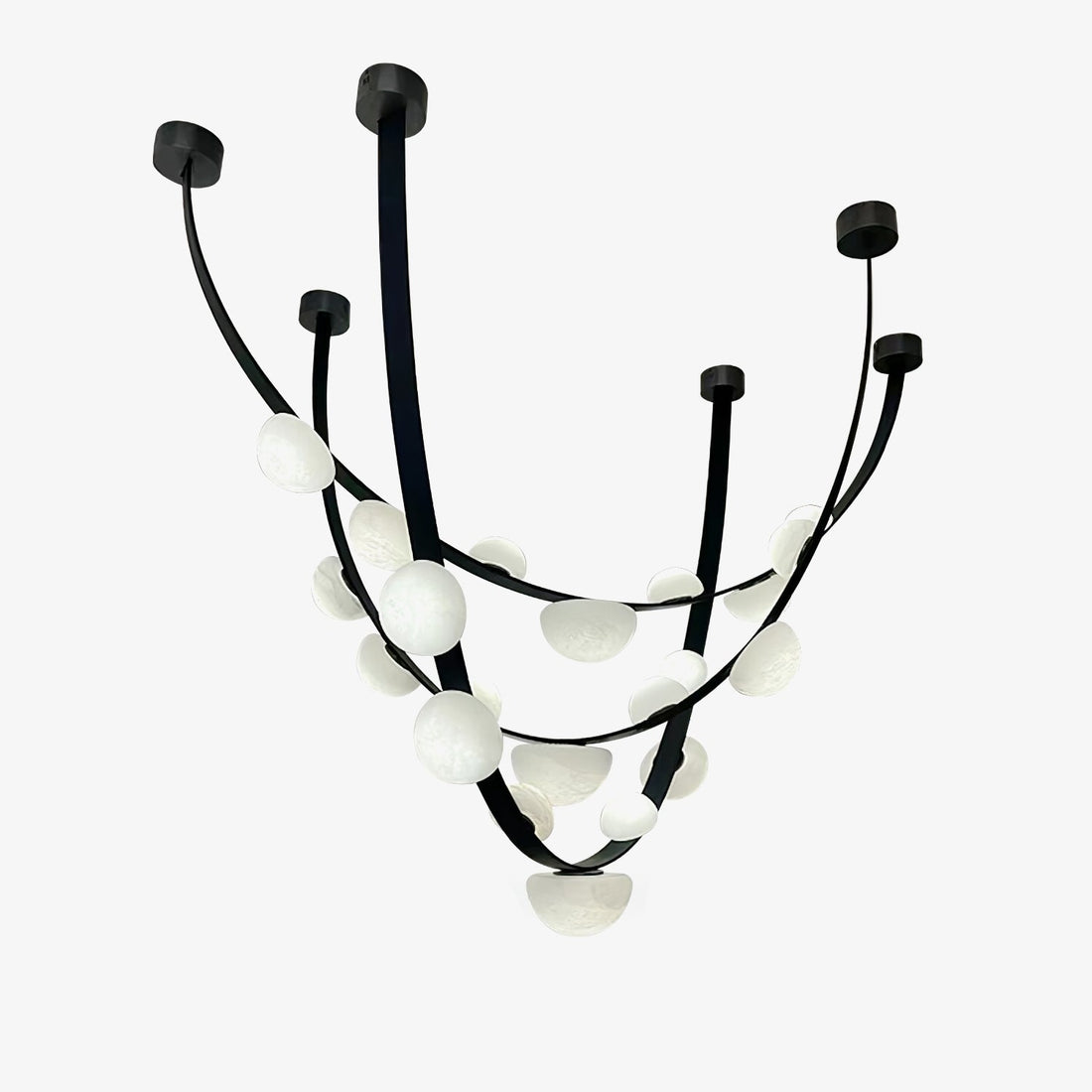 Dew Drops Alabaster Chandelier - L 188cm x H 120cm / L 74″ x H 47.2″Black & WhiteWarm LightTrivellolab
