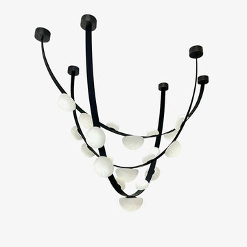 Dew Drops Alabaster Chandelier - L 188cm x H 120cm / L 74″ x H 47.2″Black & WhiteWarm LightTrivellolab