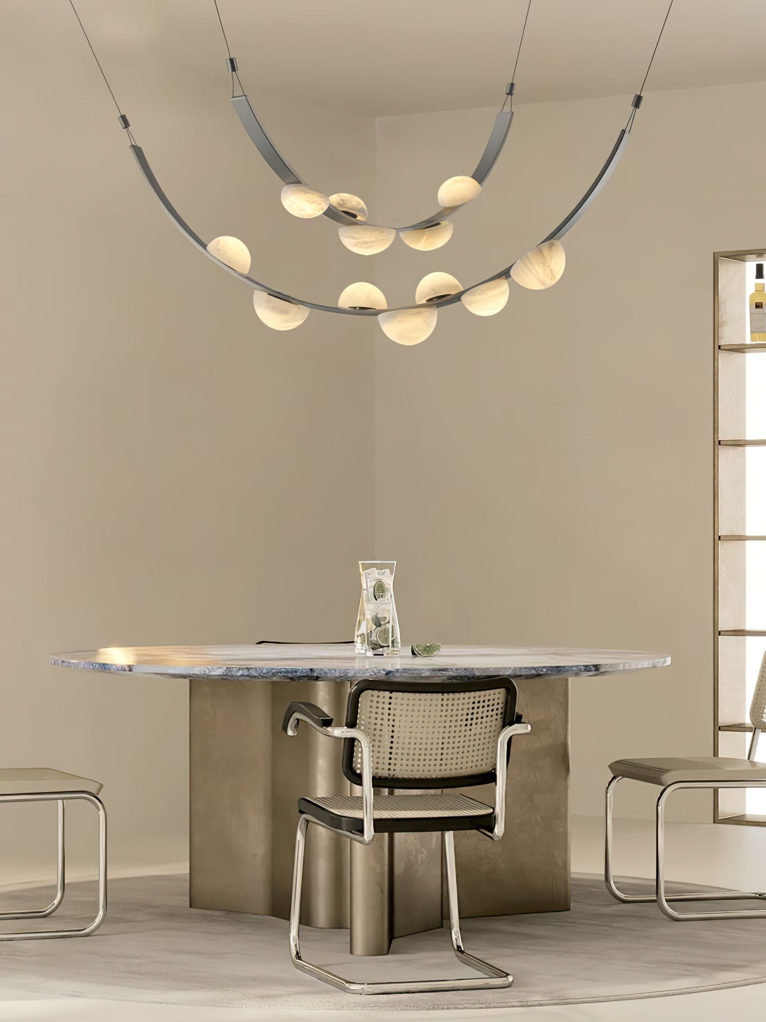 Dew Drops Alabaster Chandelier - L 188cm x H 120cm / L 74″ x H 47.2″Black & WhiteWarm LightTrivellolab