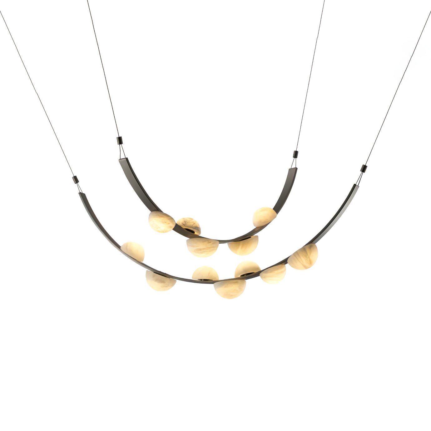 Dew Drops Alabaster Chandelier - L 188cm x H 120cm / L 74″ x H 47.2″Black & WhiteWarm LightTrivellolab