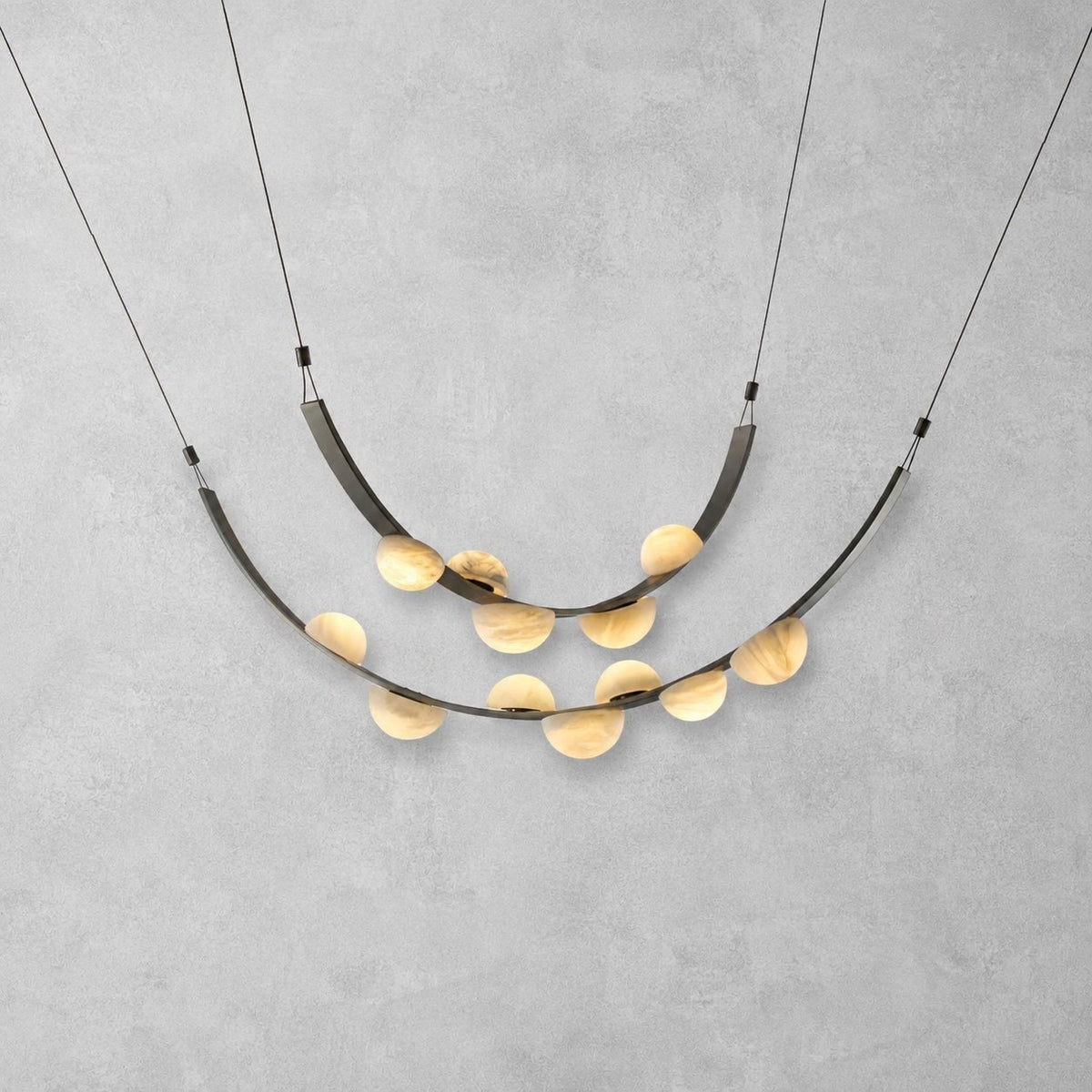 Dew Drops Alabaster LED Chandelier – Black White Warm Light