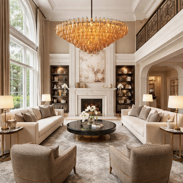 Dhiara Smoke Glass Tiered Round Chandelier