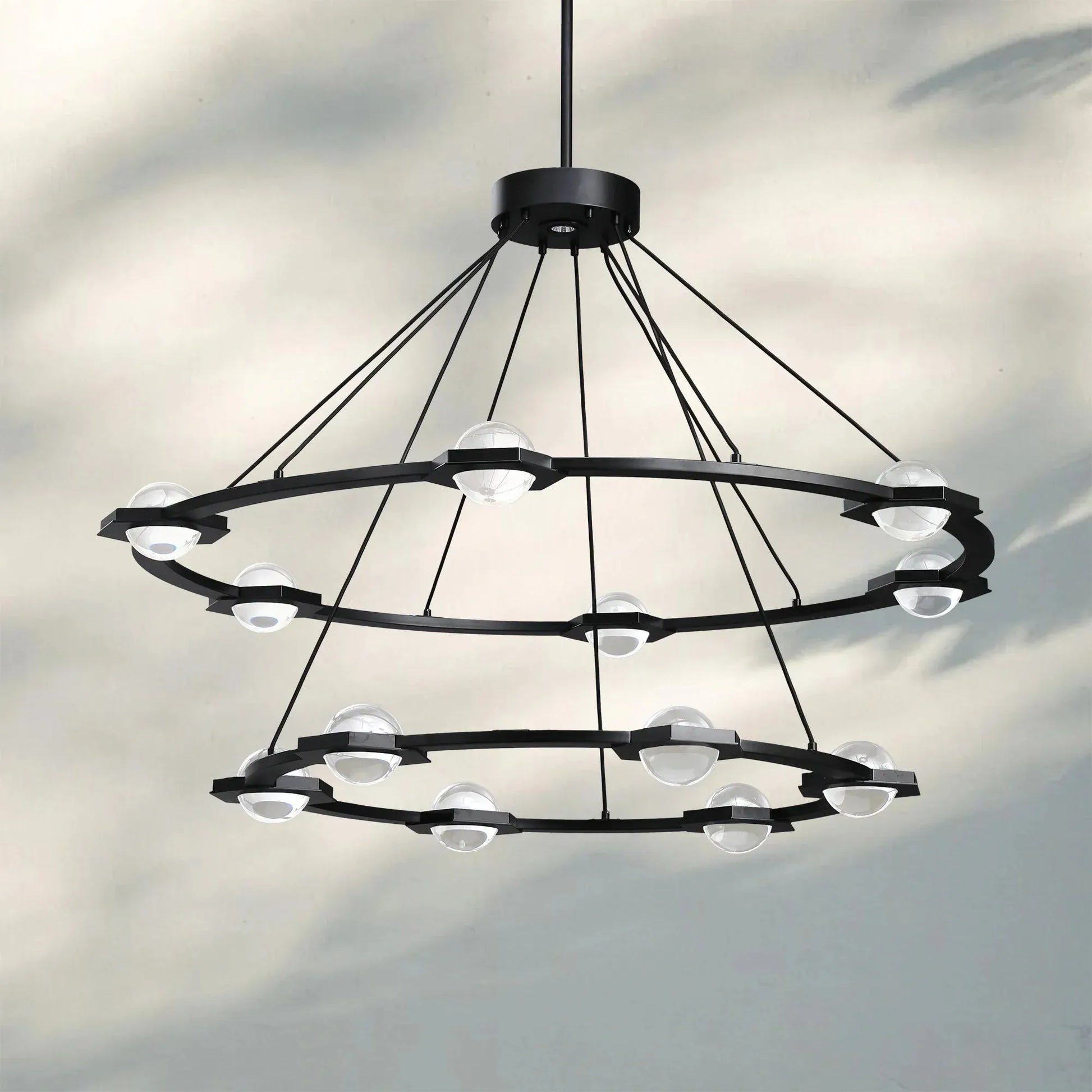Eclatent 2-Tier Round Chandelier 48" 60"-