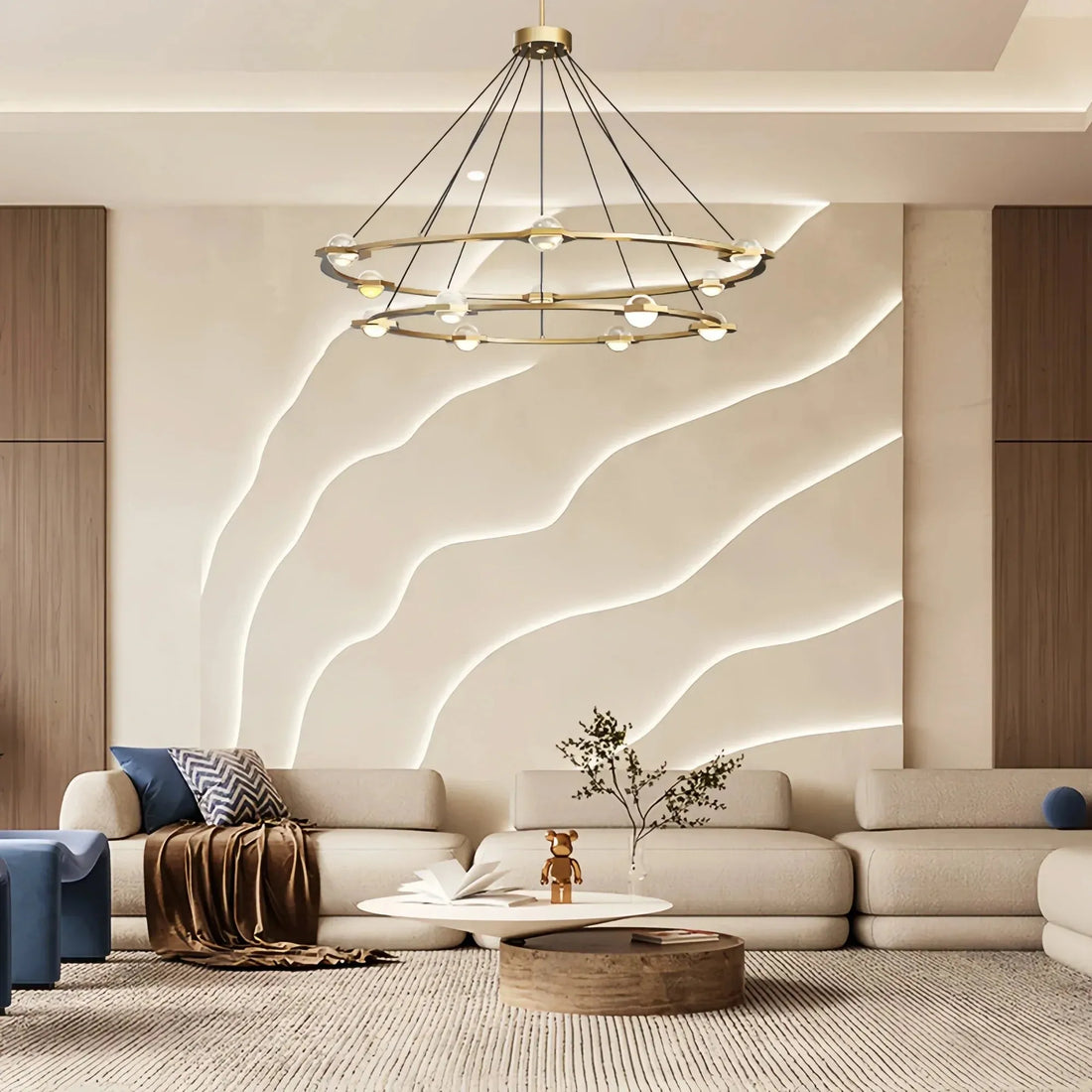 Eclatent 2-Tier Round Chandelier 48" 60"-