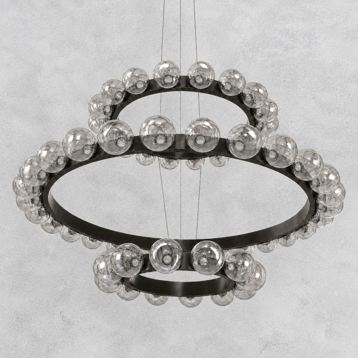 Ellison Bubbles 3-Tier Nested Glass Chandelier