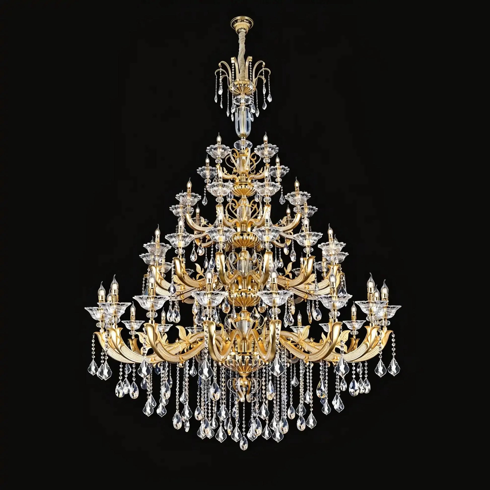 Eternal Baroque Revival Chandelier Series with Diamond - Inspired Crystal - Studded Light Arms - 48 Lights/D77.17"*H109.45"(D196cm*H278cm)Warm LightTrivellolab
