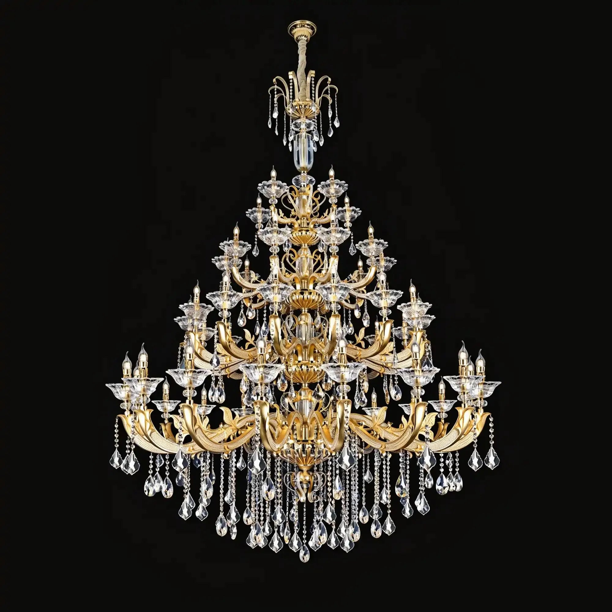 Eternal Baroque Revival Chandelier Series with Diamond - Inspired Crystal - Studded Light Arms - 48 Lights/D77.17"*H109.45"(D196cm*H278cm)Warm LightTrivellolab