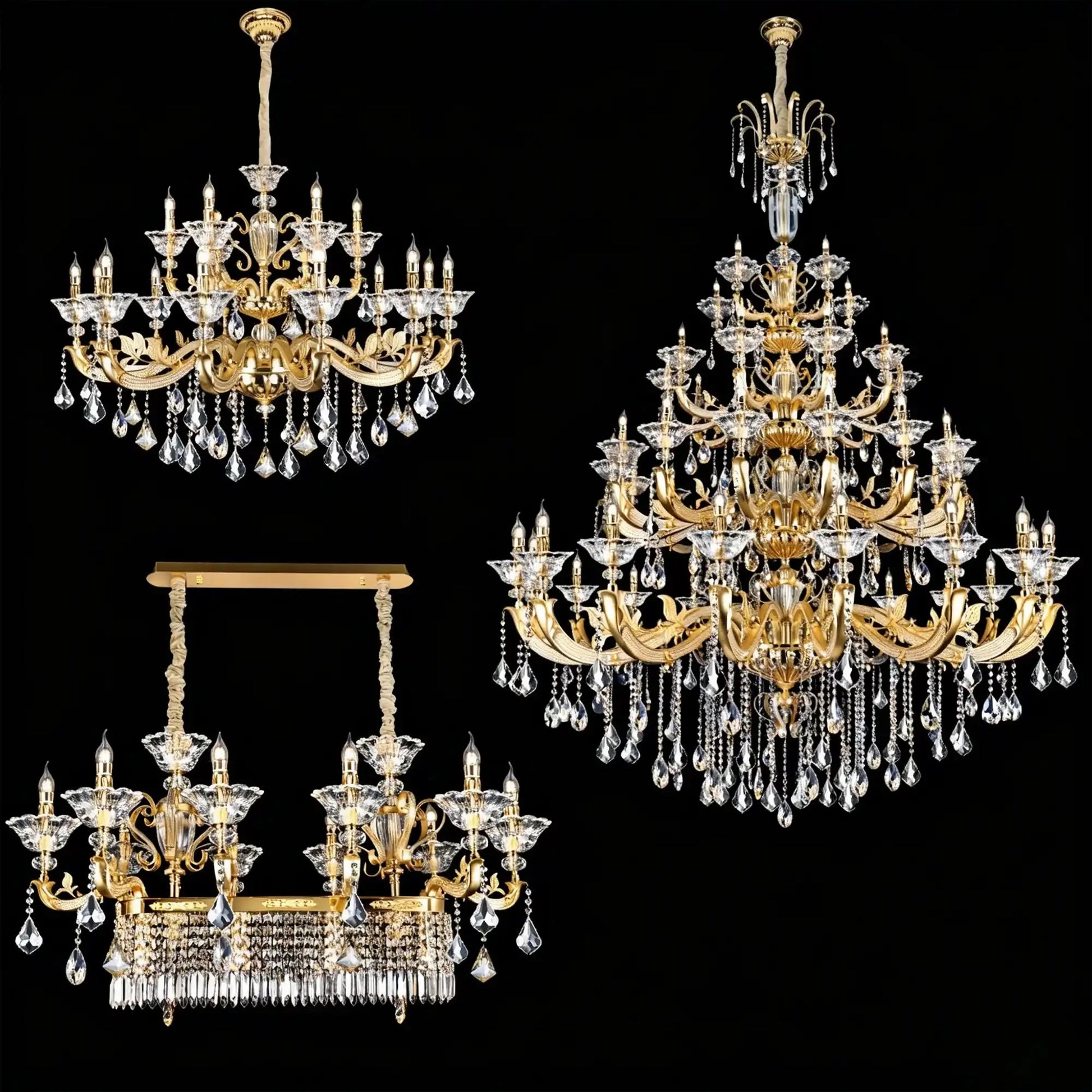 Eternal Baroque Revival Chandelier Series with Diamond - Inspired Crystal - Studded Light Arms - 6 Lights/D28.35"*H24.80"(D72cm*H63cm)Warm LightTrivellolab