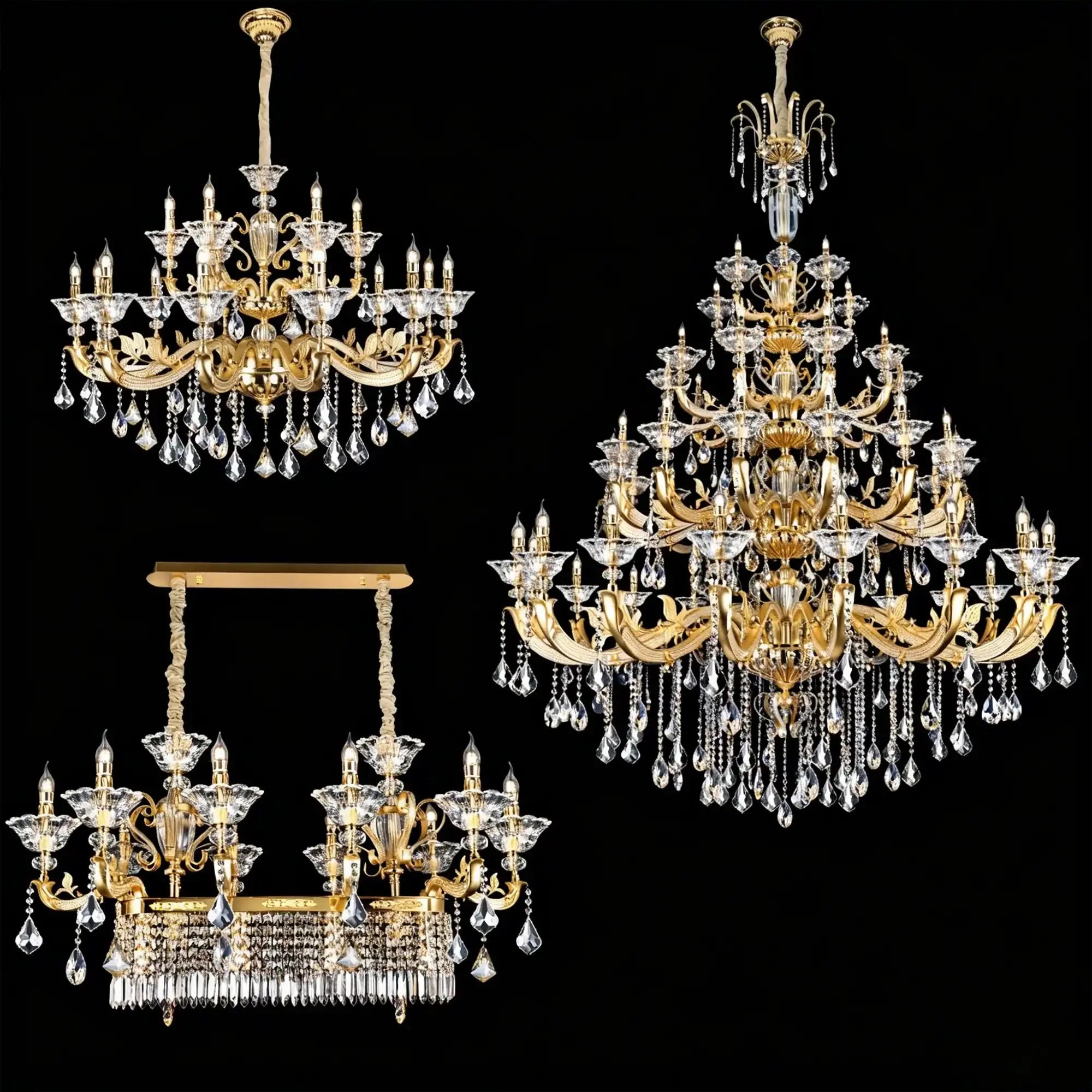 Eternal Baroque Revival Chandelier Series with Diamond - Inspired Crystal - Studded Light Arms - 6 Lights/D28.35"*H24.80"(D72cm*H63cm)Warm LightTrivellolab