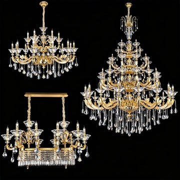 Eternal Baroque Revival Chandelier Series with Diamond - Inspired Crystal - Studded Light Arms - 6 Lights/D28.35"*H24.80"(D72cm*H63cm)Warm LightTrivellolab