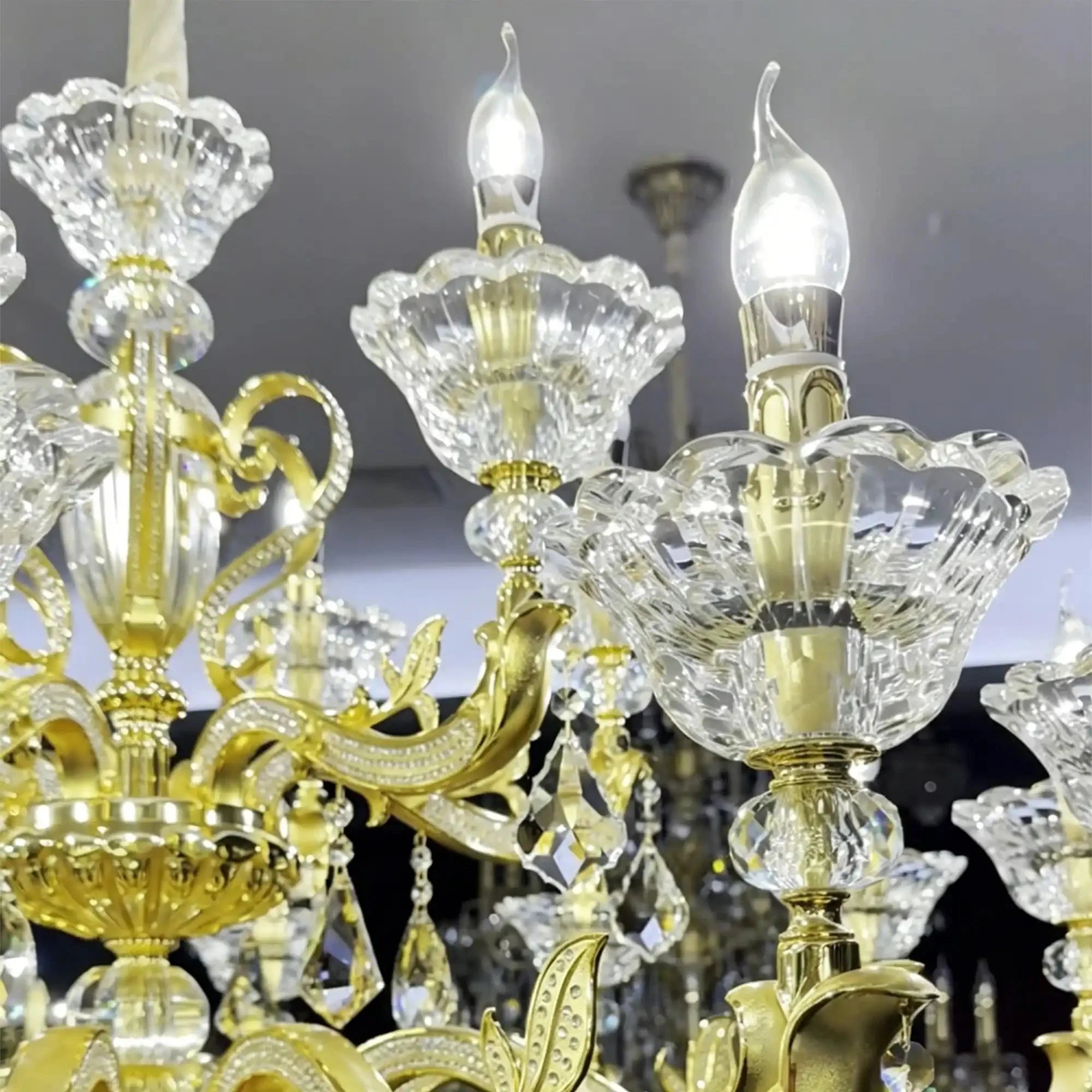 Eternal Baroque Revival Chandelier Series with Diamond - Inspired Crystal - Studded Light Arms - 48 Lights/D77.17"*H109.45"(D196cm*H278cm)Warm LightTrivellolab