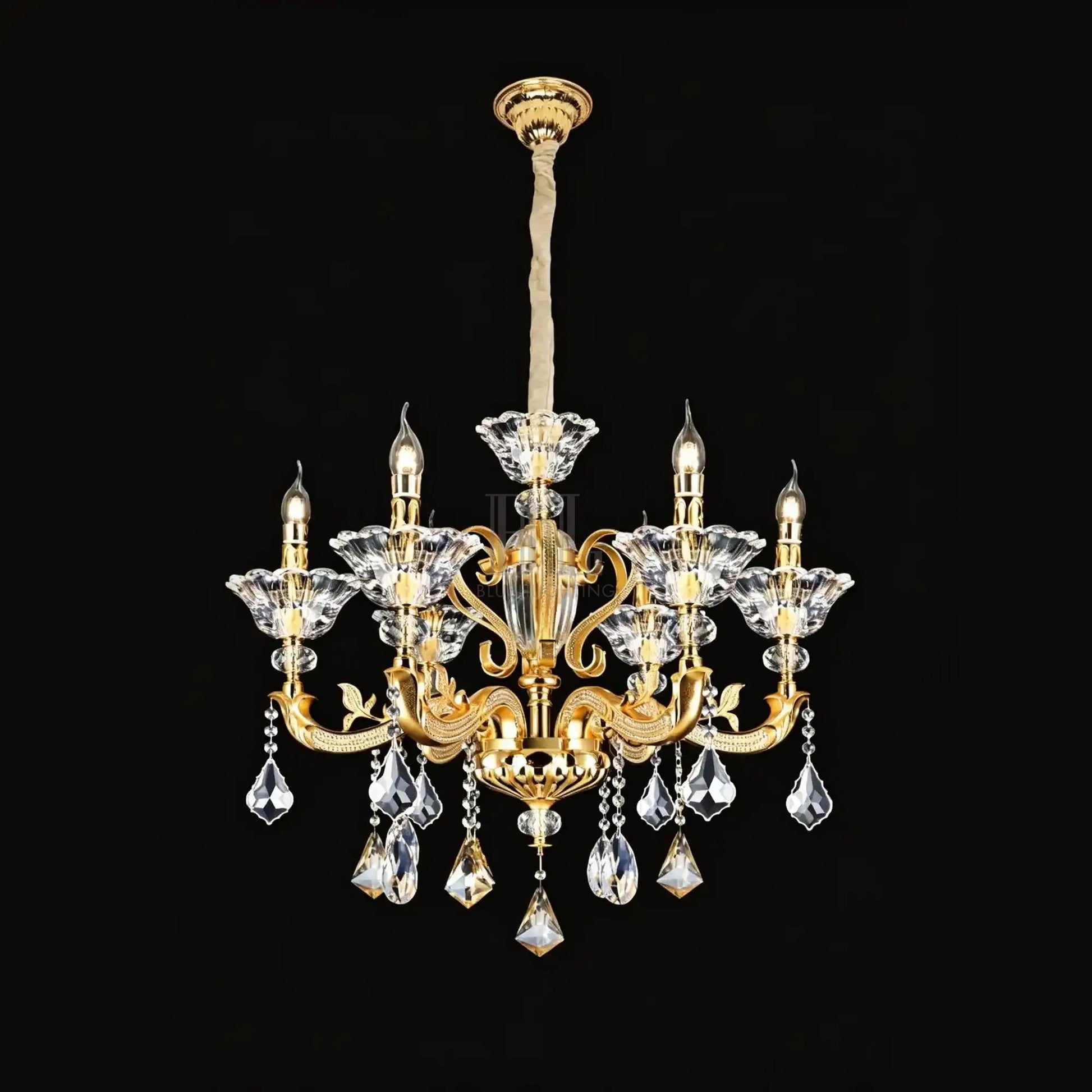 Eternal Baroque Revival Chandelier Series with Diamond - Inspired Crystal - Studded Light Arms - 6 Lights/D28.35"*H24.80"(D72cm*H63cm)Warm LightTrivellolab