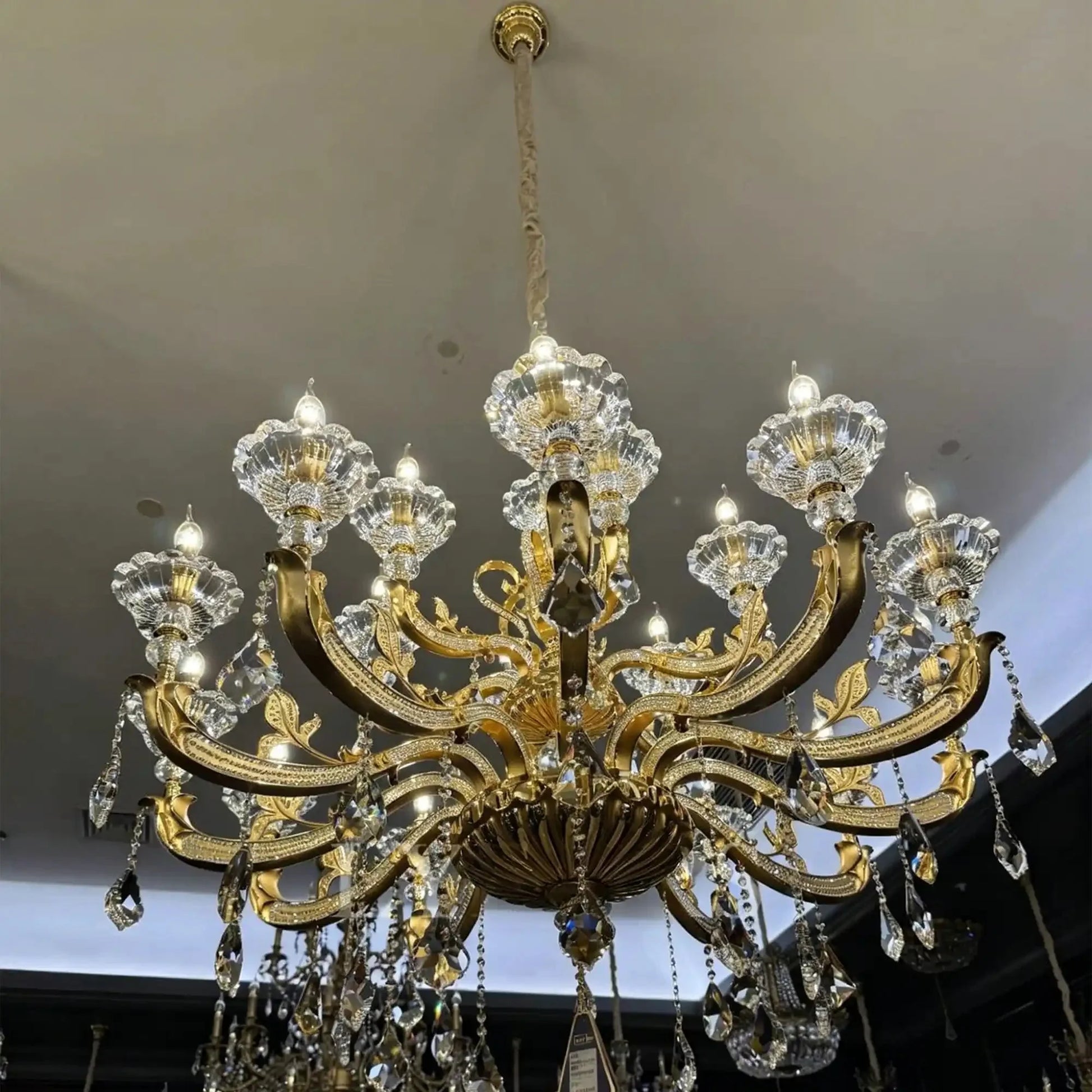 Eternal Baroque Revival Chandelier Series with Diamond - Inspired Crystal - Studded Light Arms - 48 Lights/D77.17"*H109.45"(D196cm*H278cm)Warm LightTrivellolab