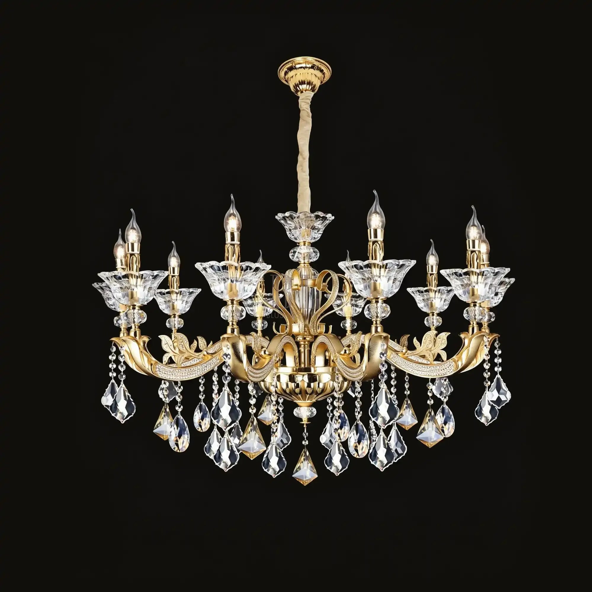Eternal Baroque Revival Chandelier Series with Diamond - Inspired Crystal - Studded Light Arms - 10 Lights/D42.52"*H28.35"(D108cm*H72cm)Warm LightTrivellolab