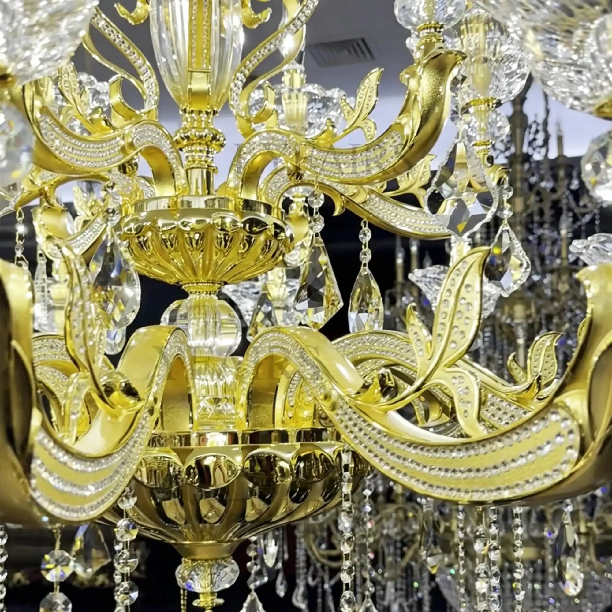 Eternal Baroque Revival Chandelier Series with Diamond - Inspired Crystal - Studded Light Arms - 48 Lights/D77.17"*H109.45"(D196cm*H278cm)Warm LightTrivellolab