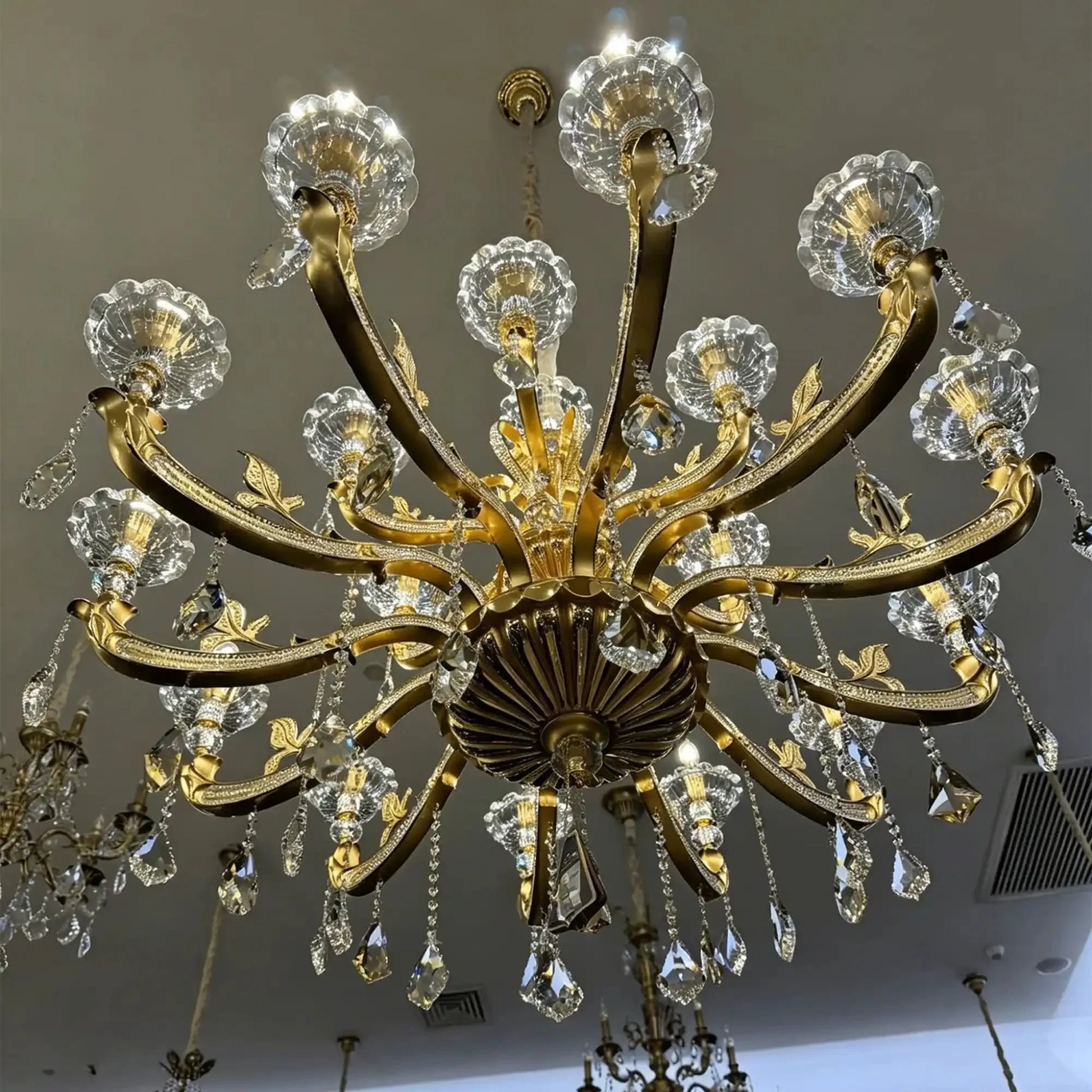 Eternal Baroque Revival Chandelier Series with Diamond - Inspired Crystal - Studded Light Arms - 48 Lights/D77.17"*H109.45"(D196cm*H278cm)Warm LightTrivellolab