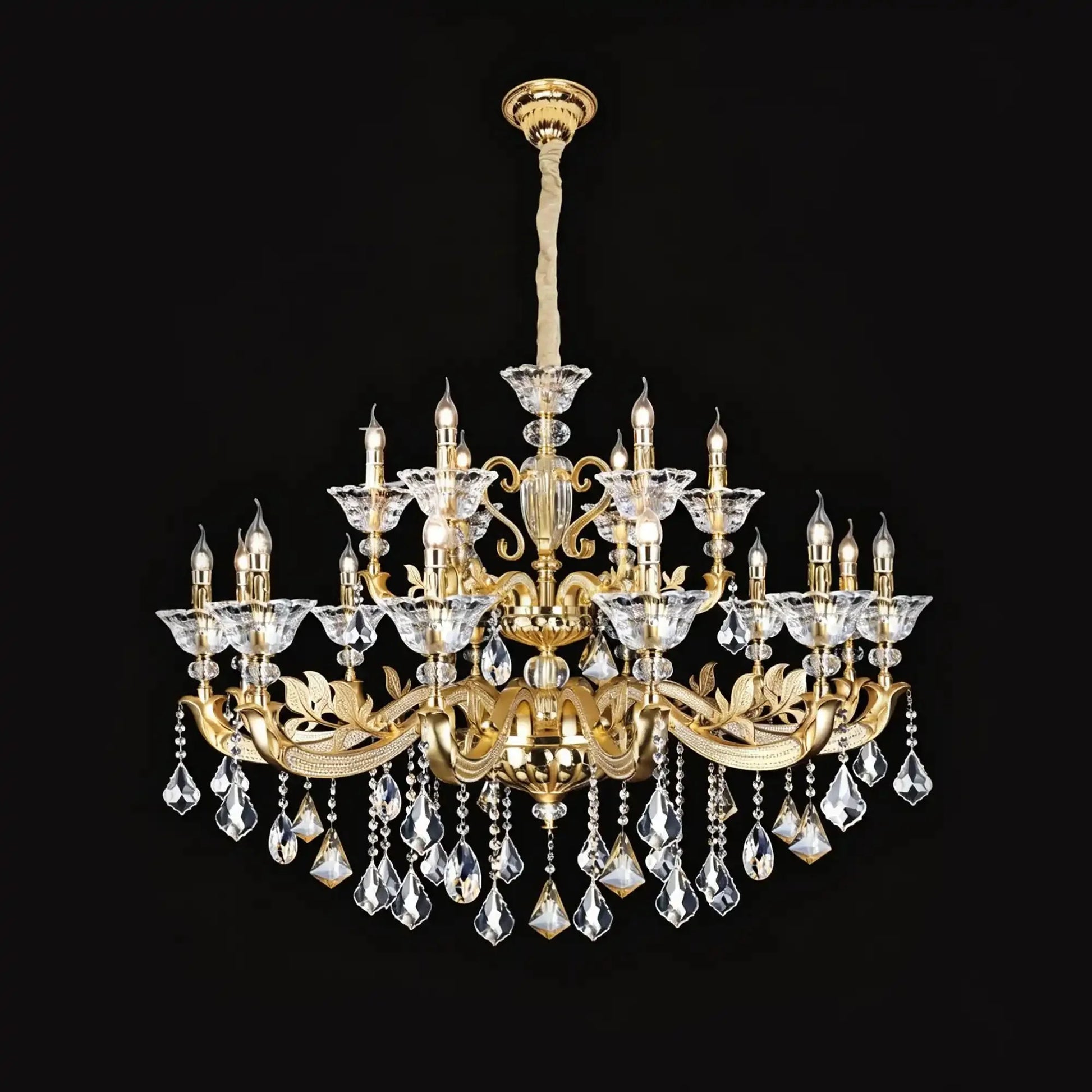 Eternal Baroque Revival Chandelier Series with Diamond - Inspired Crystal - Studded Light Arms - 18 Lights/D48.43"*H38.58"(D123cm*H98cm)Warm LightTrivellolab