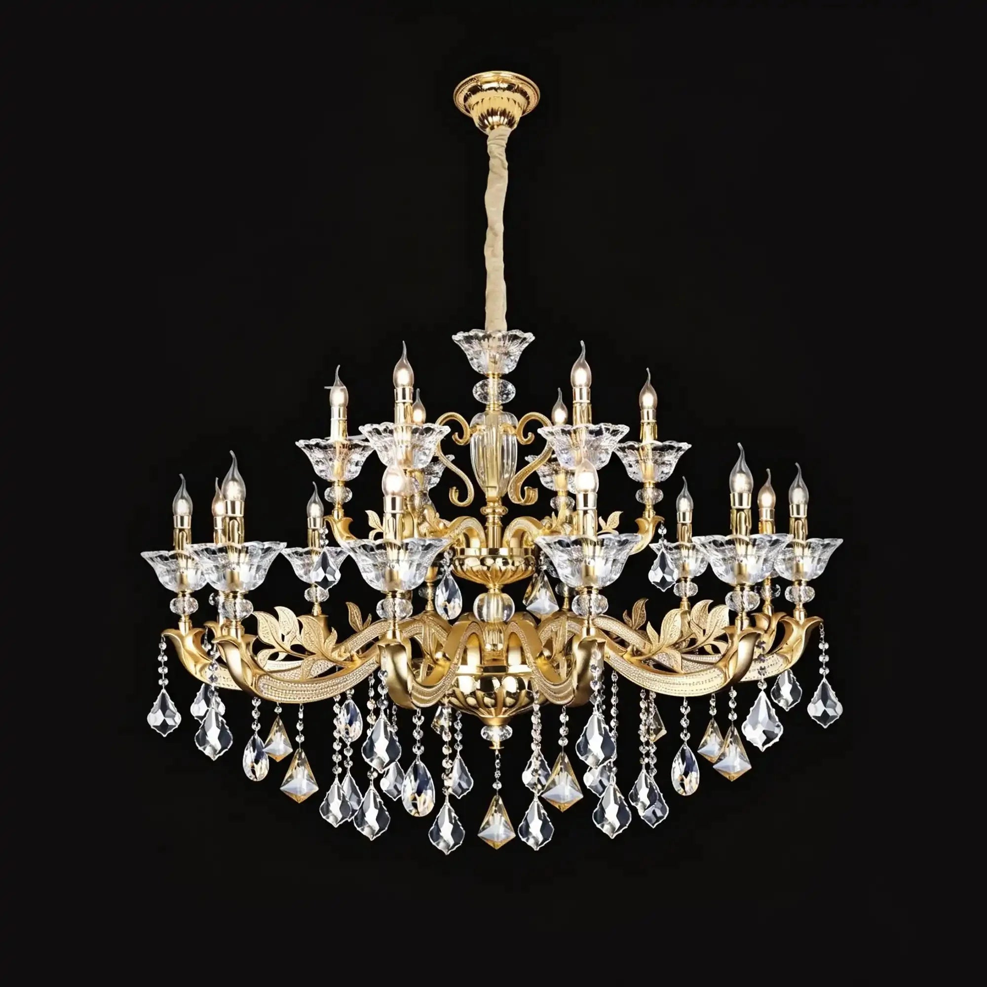 Eternal Baroque Revival Chandelier Series with Diamond - Inspired Crystal - Studded Light Arms - 18 Lights/D48.43"*H38.58"(D123cm*H98cm)Warm LightTrivellolab