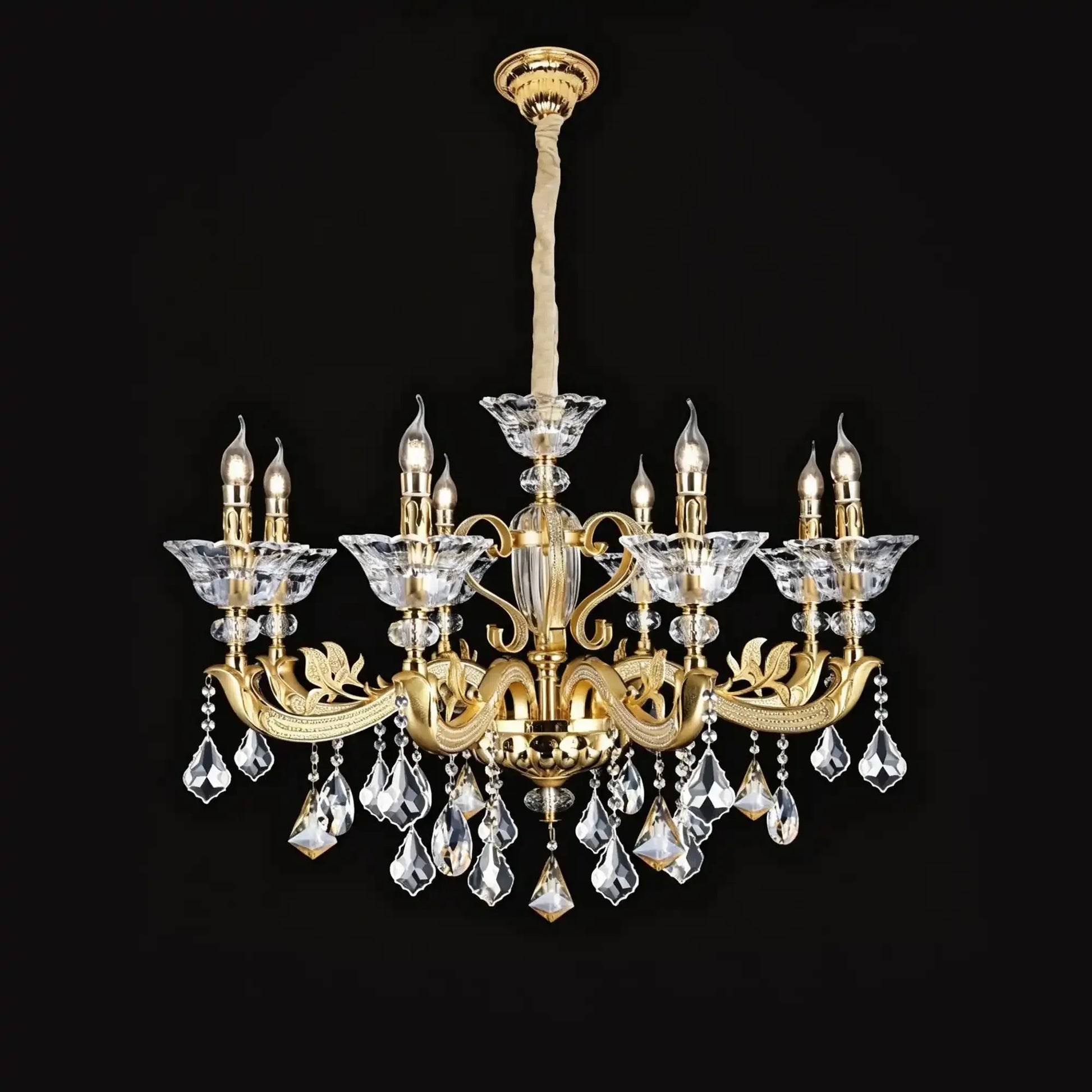 Eternal Baroque Revival Chandelier Series with Diamond - Inspired Crystal - Studded Light Arms - 8 Lights/D35.04"*H25.59"(D89cm*H65cm)Warm LightTrivellolab