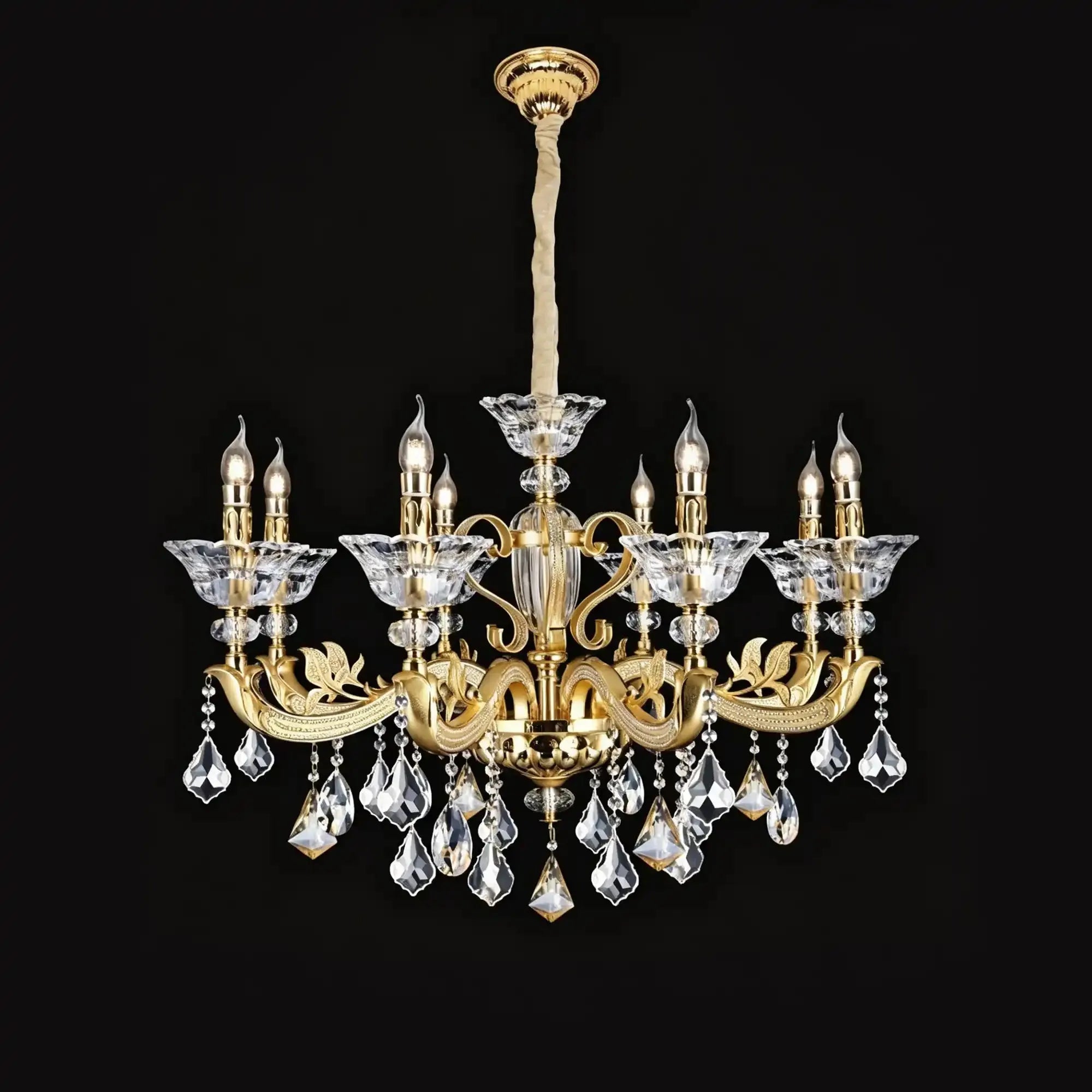 Eternal Baroque Revival Chandelier Series with Diamond - Inspired Crystal - Studded Light Arms - 8 Lights/D35.04"*H25.59"(D89cm*H65cm)Warm LightTrivellolab