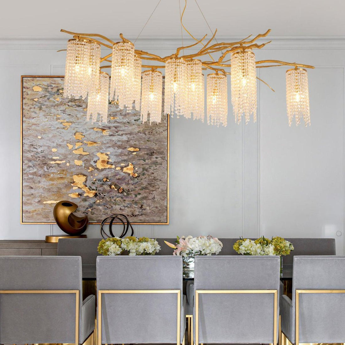 Forest Dawn Brass Branch Chandelier - L 63″ x W 31.5″ x H 17.7″Dark CopperTrivellolab