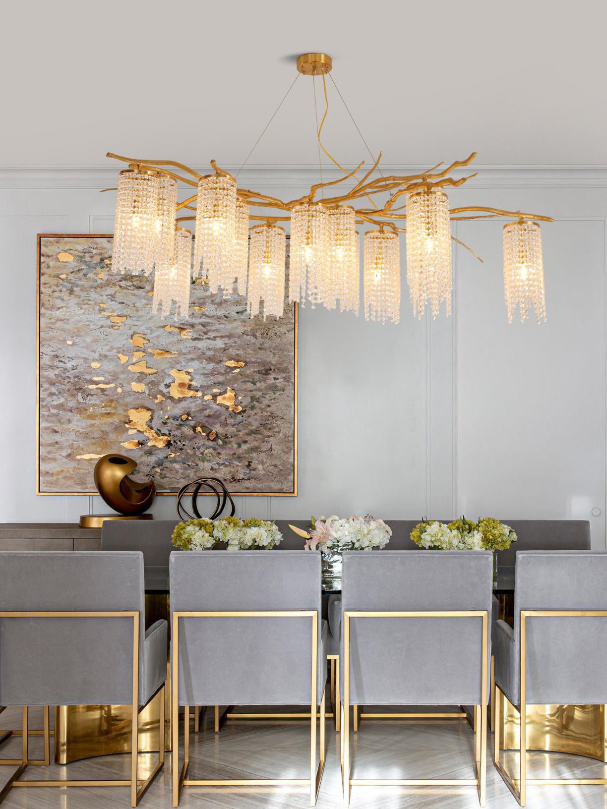 Forest Dawn Brass Branch Chandelier - L 63″ x W 31.5″ x H 17.7″Dark CopperTrivellolab