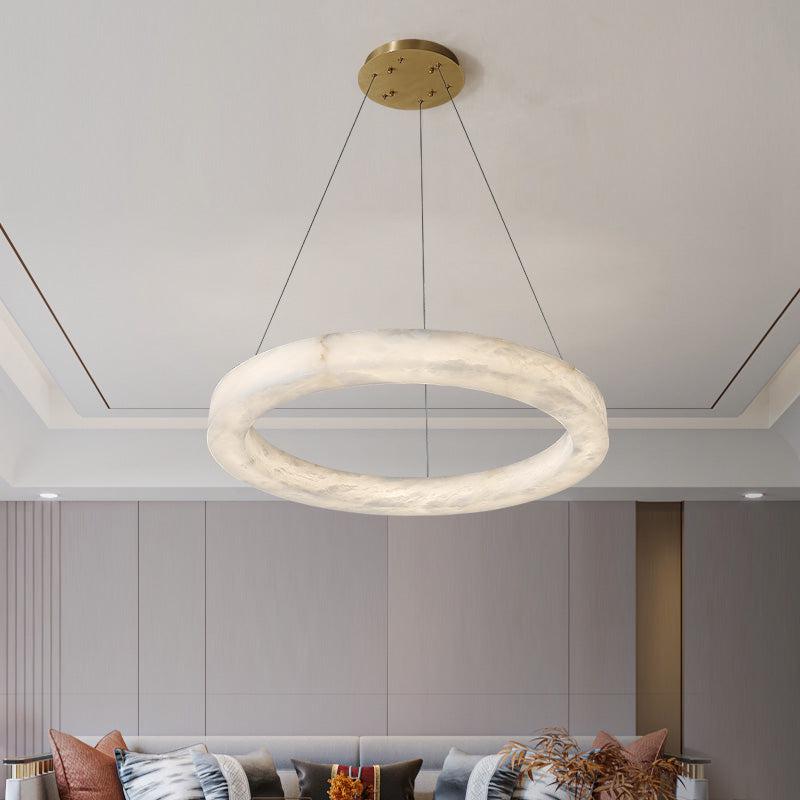 Glacera Alabaster Round Chandelier 19'' 27'' 36'' 60''D - D 27.6"BronzeTrivellolab