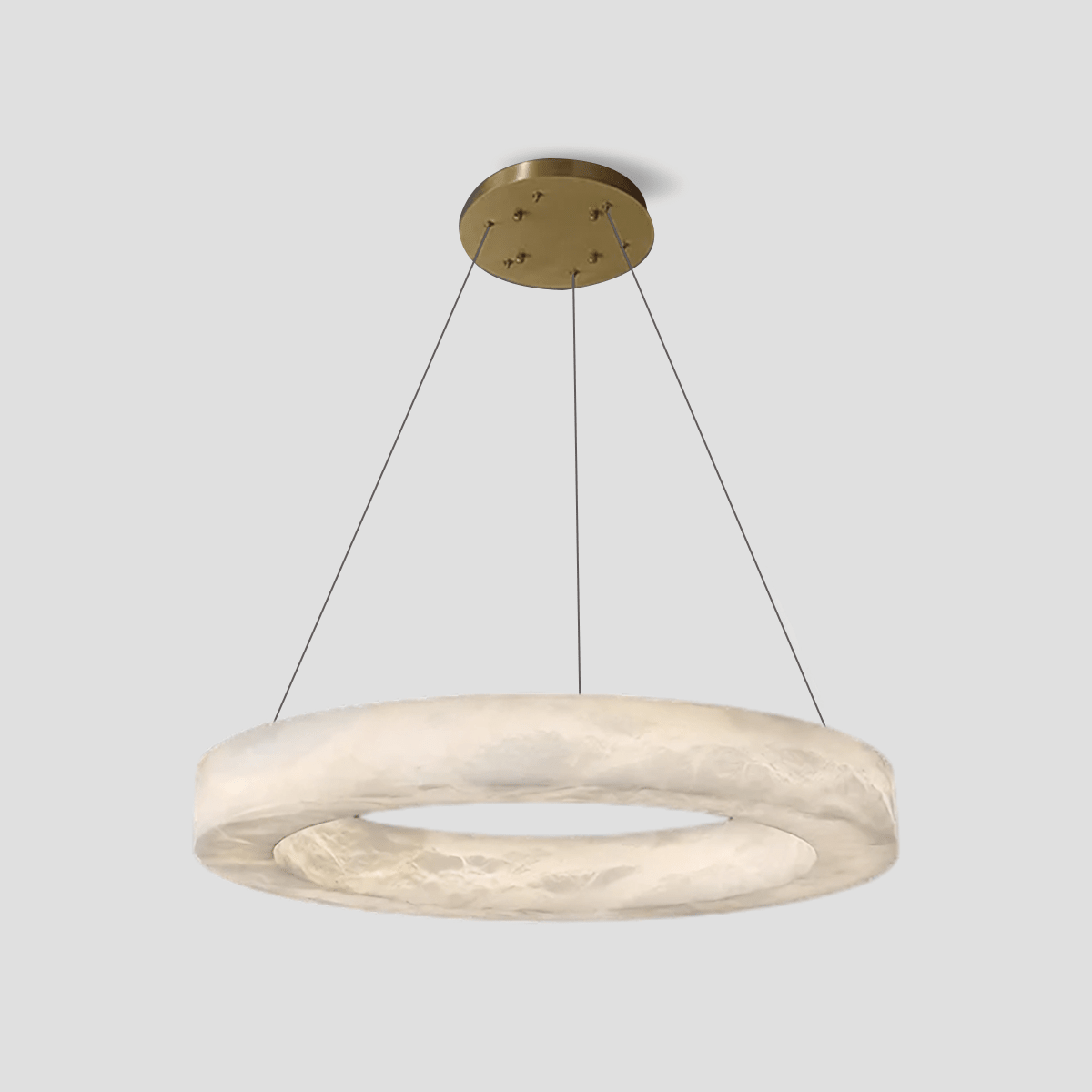 Glacera Alabaster Round Chandelier 19'' 27'' 36'' 60''D - D 27.6"BrassTrivellolab