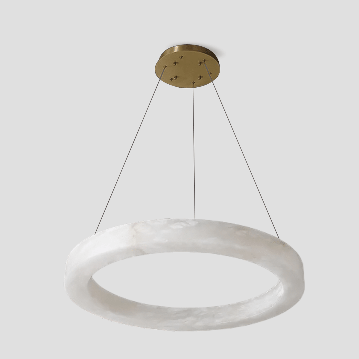 Glacera Alabaster Round Chandelier 19'' 27'' 36'' 60''D - D 35.4"BrassTrivellolab