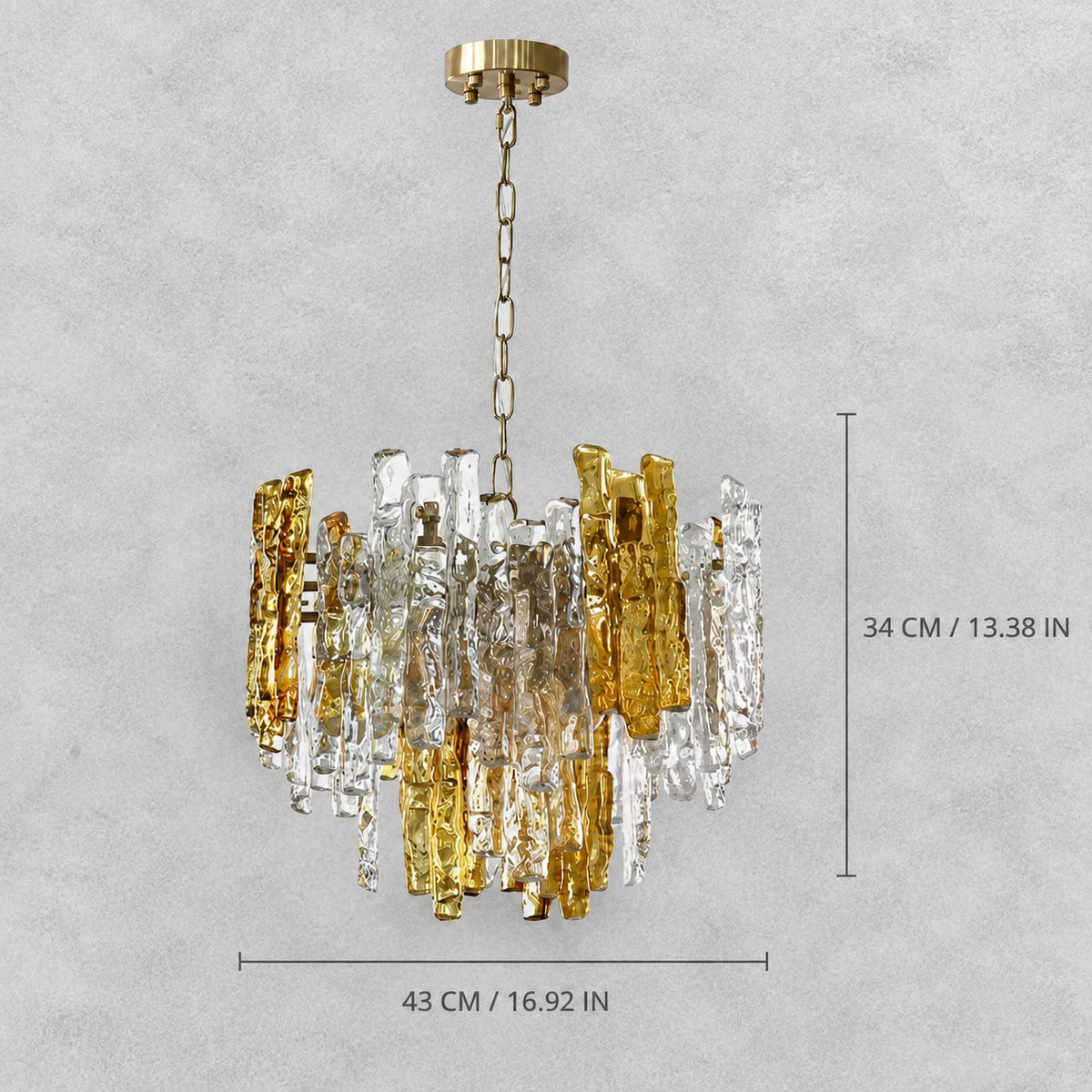 Glacier Ember Glass Chandelier