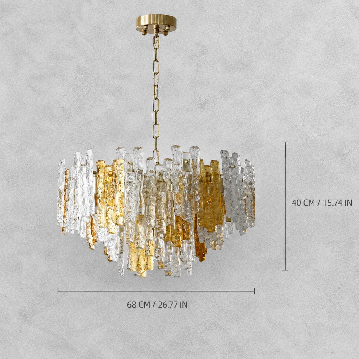 Glacier Ember Glass Chandelier
