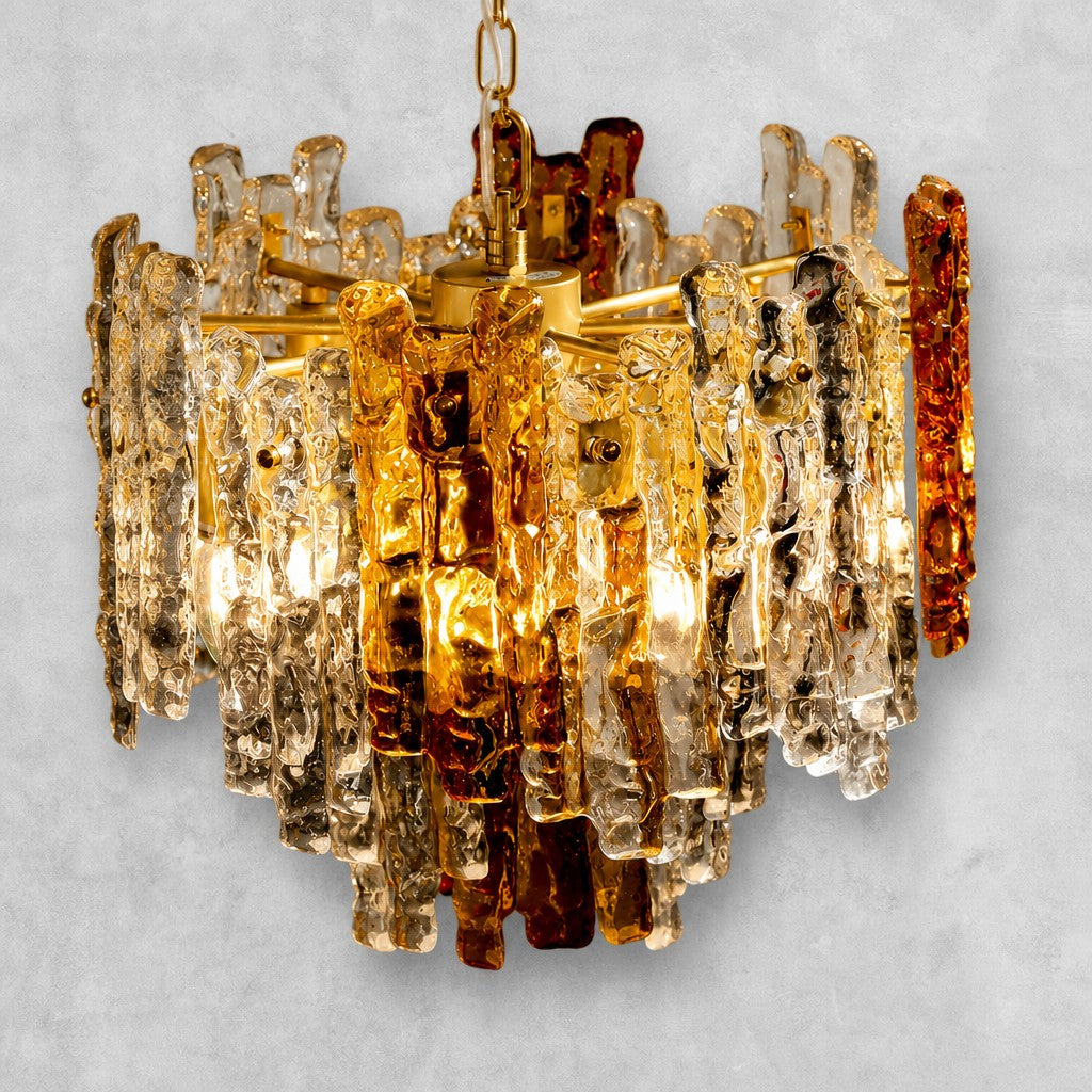Glacier Ember Glass Chandelier