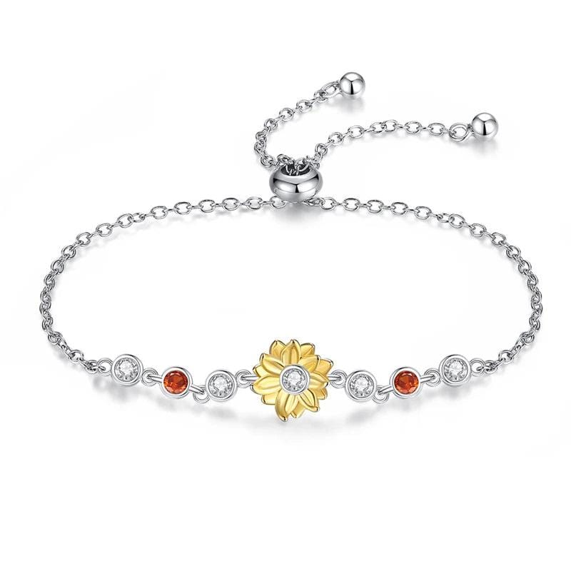 Trivellolab Golden Sunflower Radiance Bracelet with Gemstone Accents