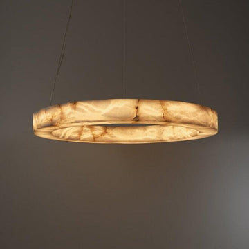 Halo Ring Alabaster Natural Stone Chandelier - 23.6 x 2.4 x 2.4 inchesTrivellolab