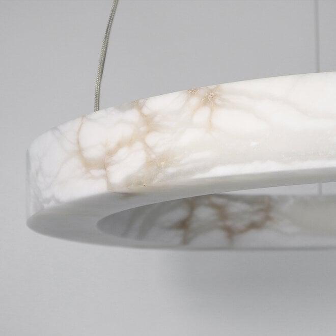 Halo Ring Alabaster Natural Stone Chandelier - 23.6 x 2.4 x 2.4 inchesTrivellolab