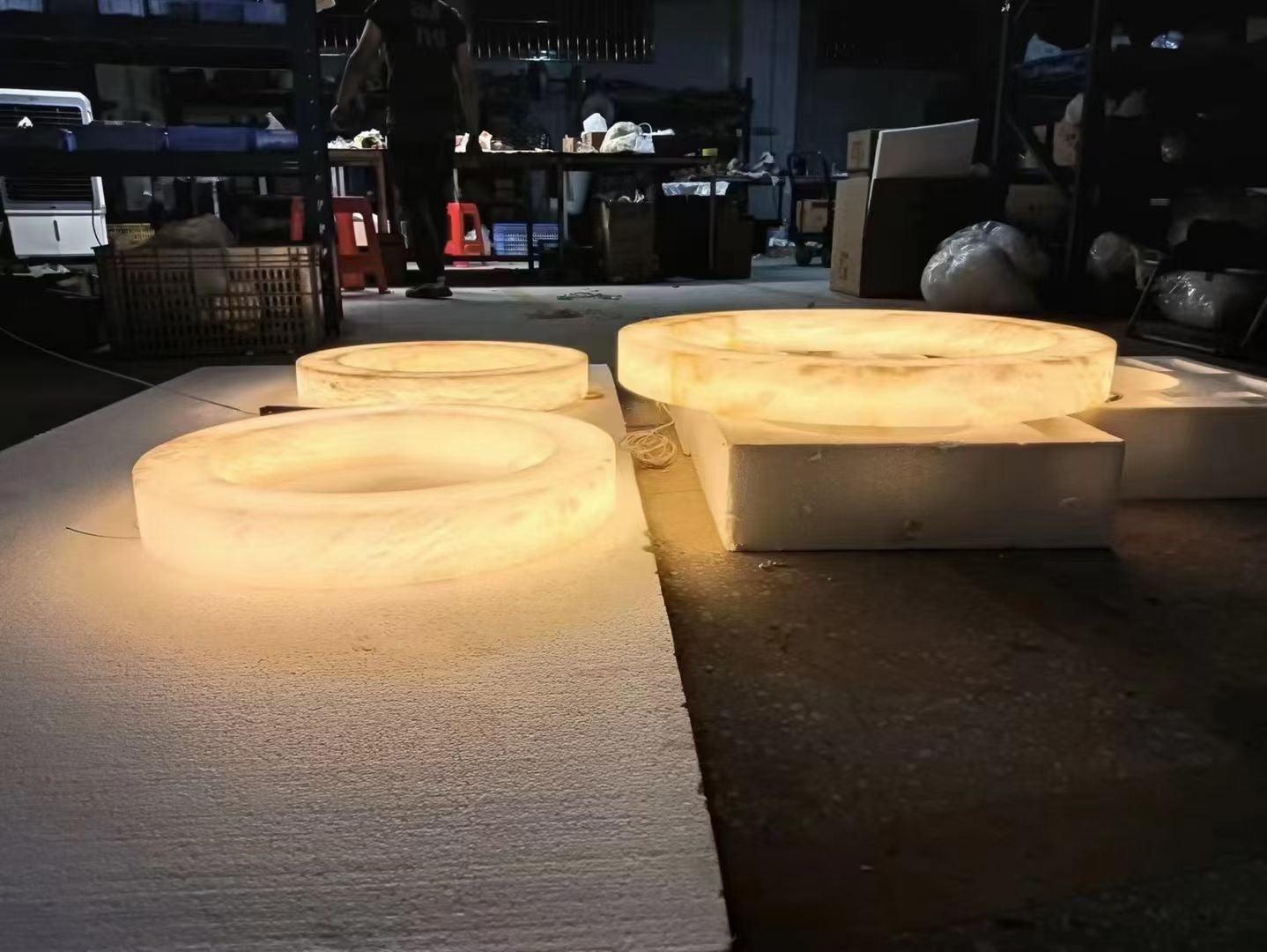 Halo Ring Alabaster Natural Stone Chandelier - 23.6 x 2.4 x 2.4 inchesTrivellolab