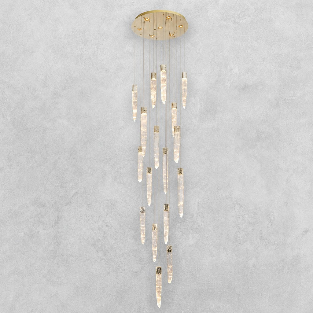 Halsey Icicle Crystal Glass Stairwell Chandelier 47" D