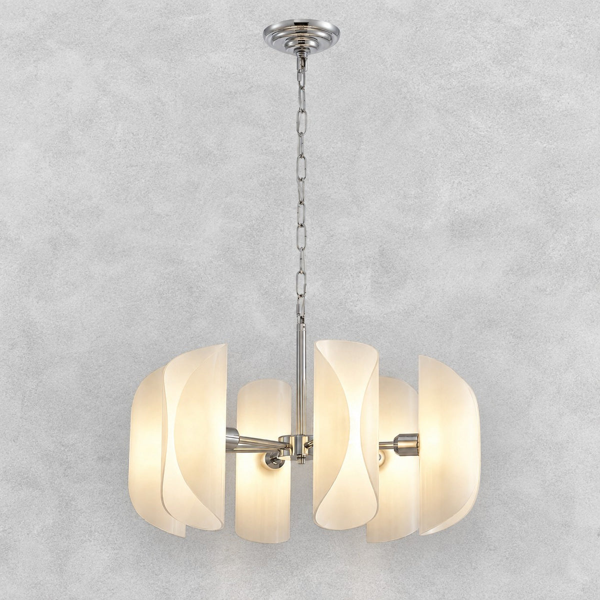 Helena Modern Chrome Glass Pendant Light